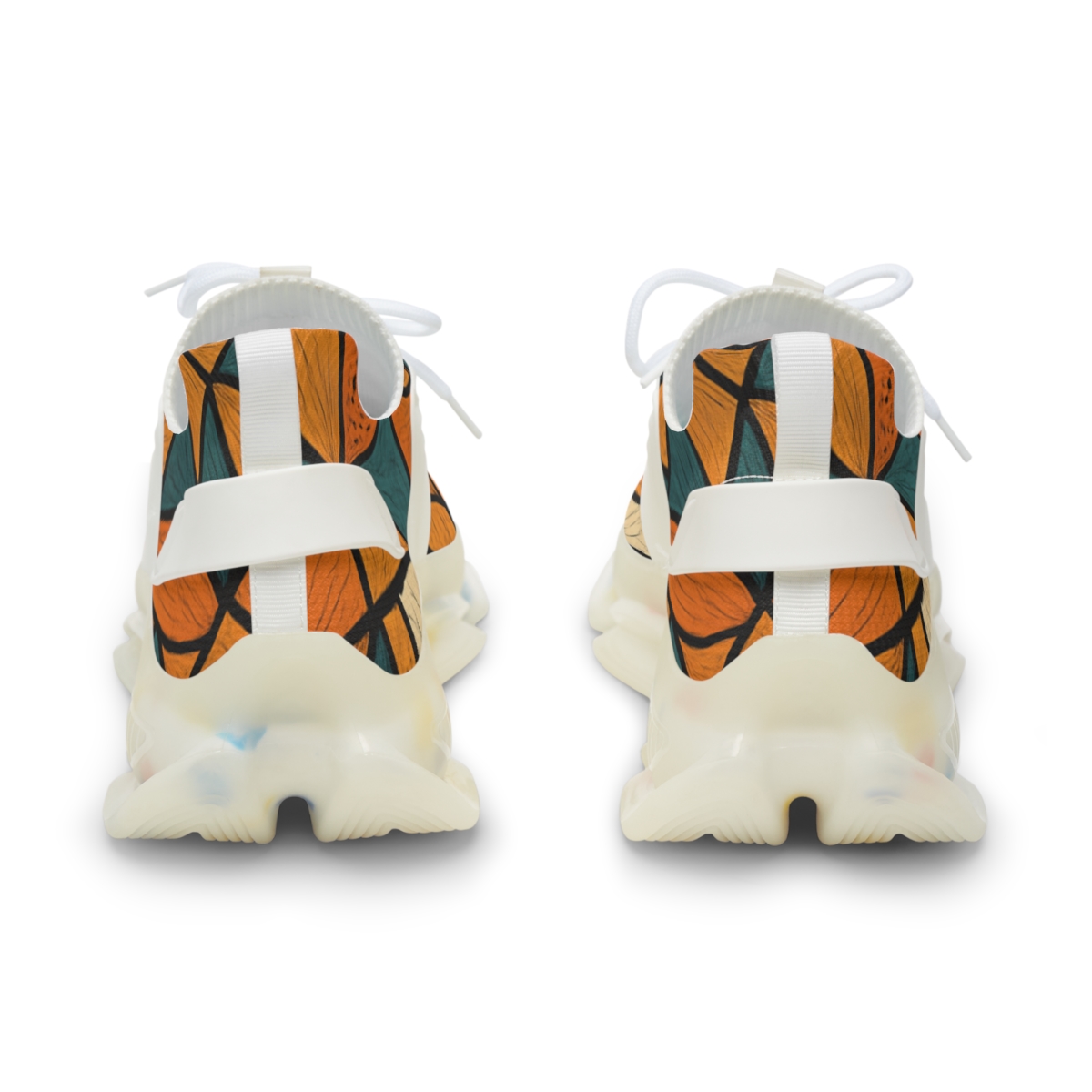 Marigold Fractal Weave personalized athletic sneakers