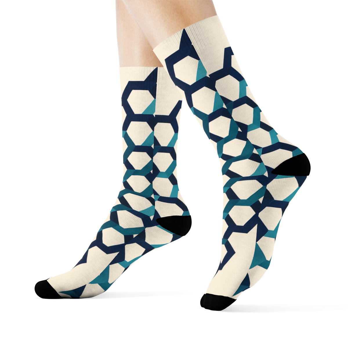 Cascade Hex Weave trendy colorful socks