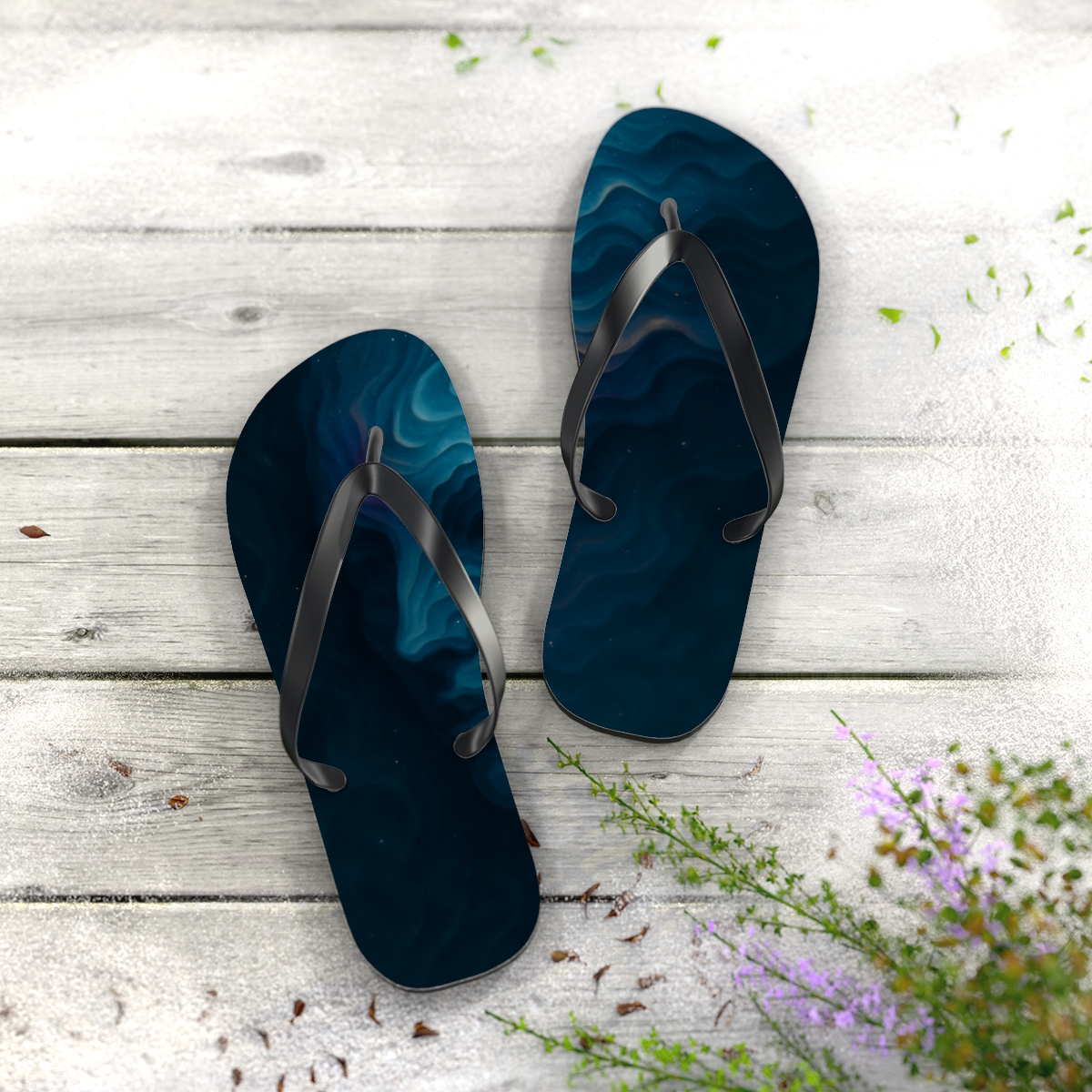 Chromatophore Pulse Of The Cuttlefish soft sole flip flops