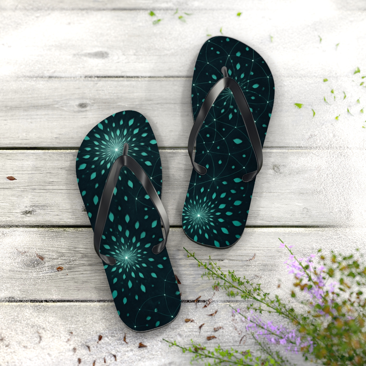 Calyx Fractal Constellation stylish summer flip flops