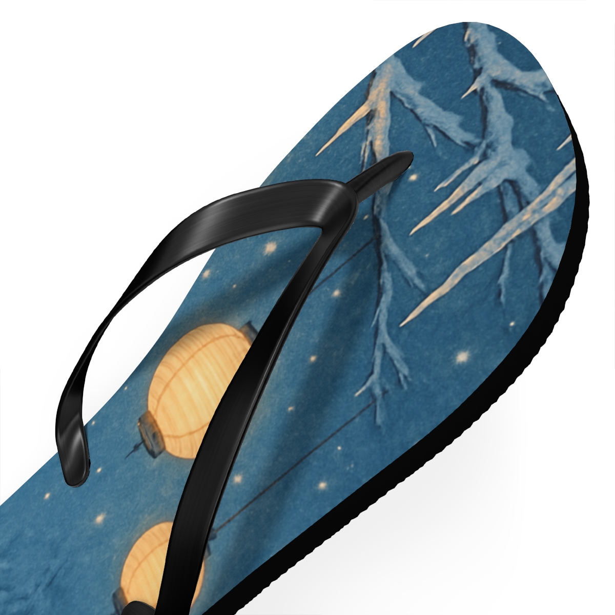 Winter Lantern Starlight colorful rubber flip flops