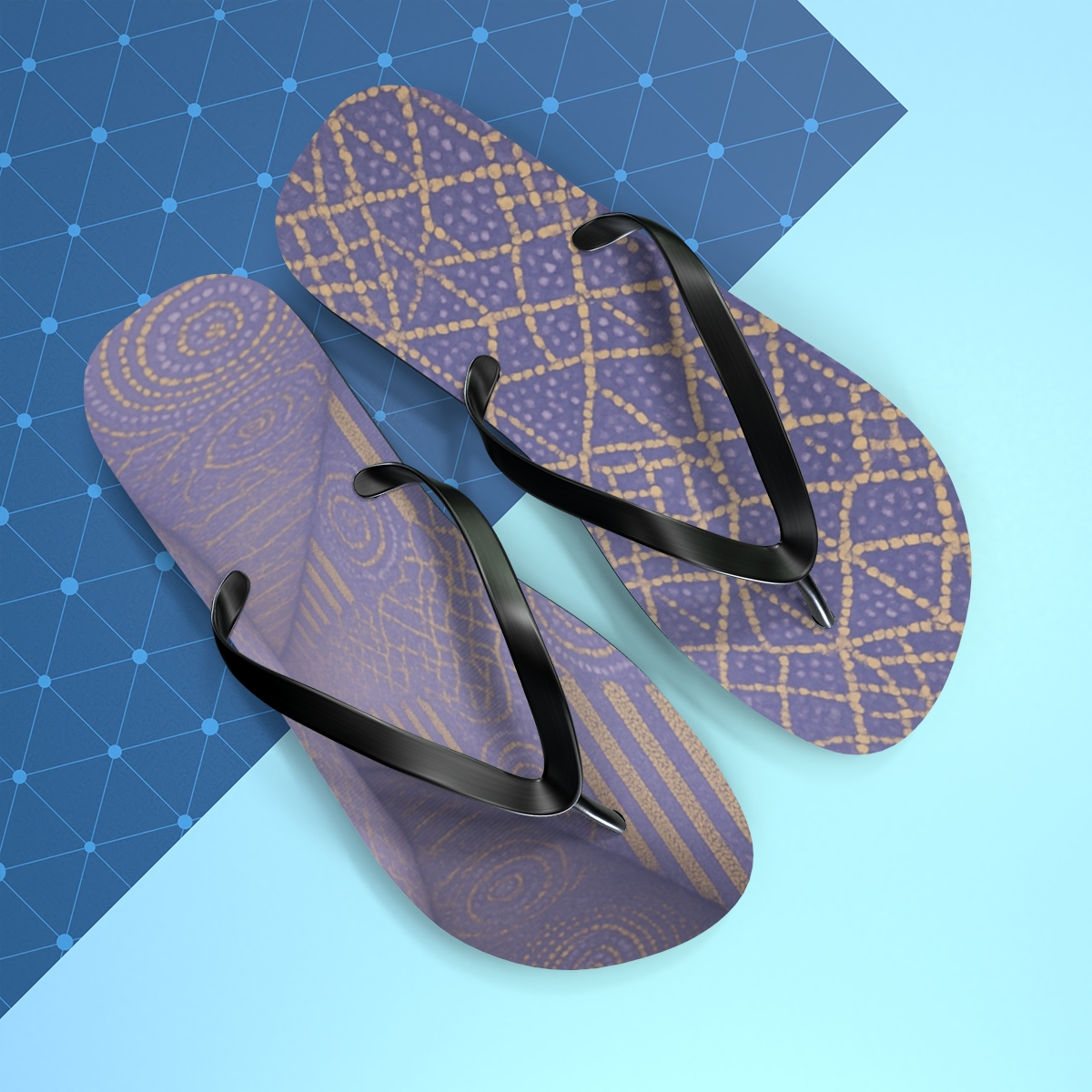 Lavender Lattice Breeze Flip Flops