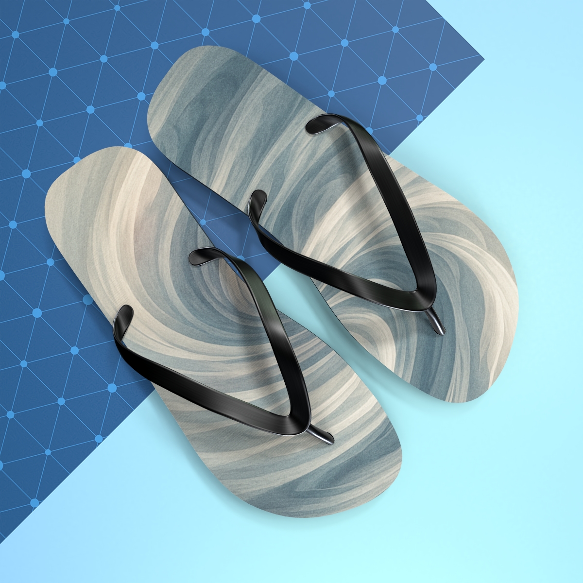 Cloud Band Vortex Weave trendy printed flip flops