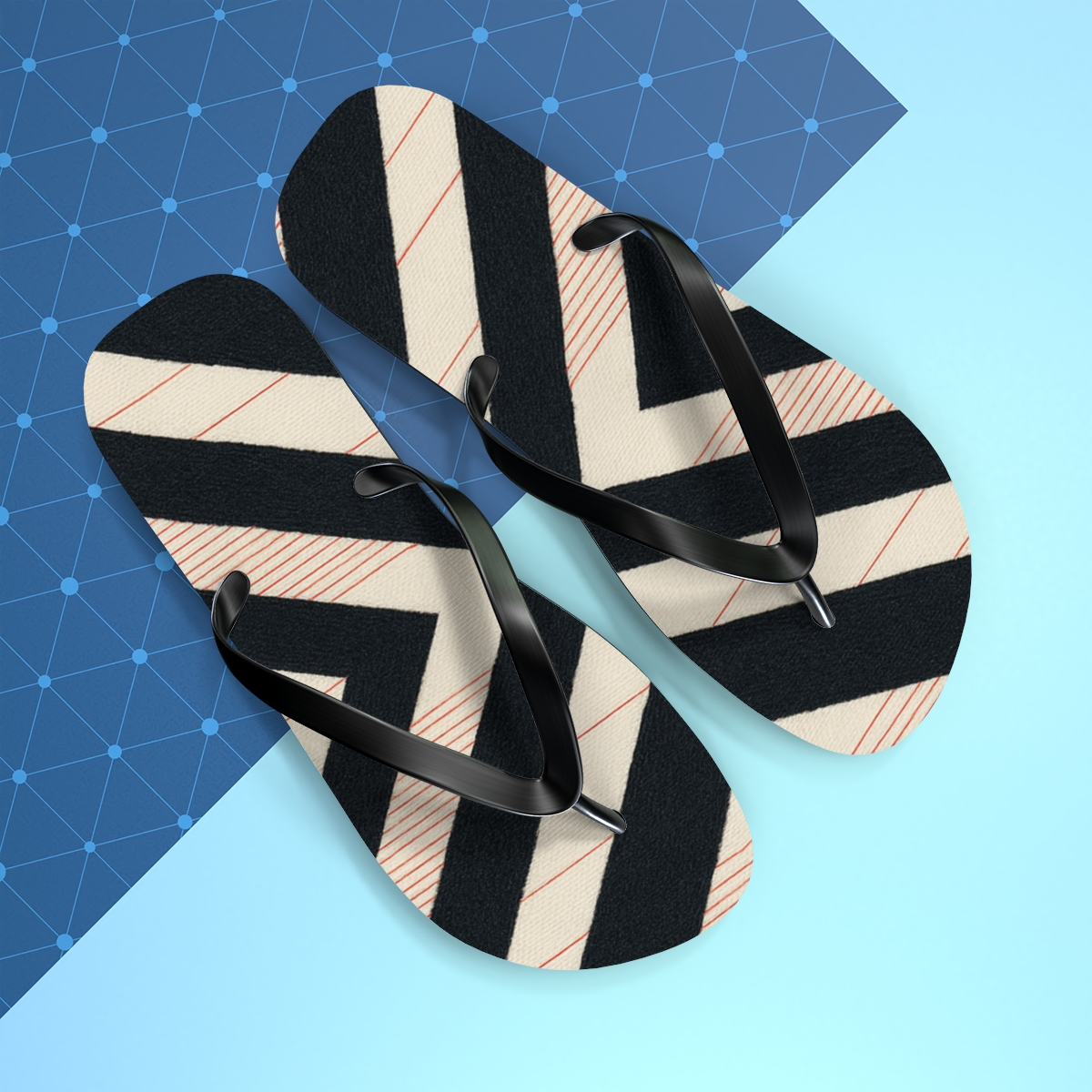 Chevron Pulse Matrix trendy printed flip flops