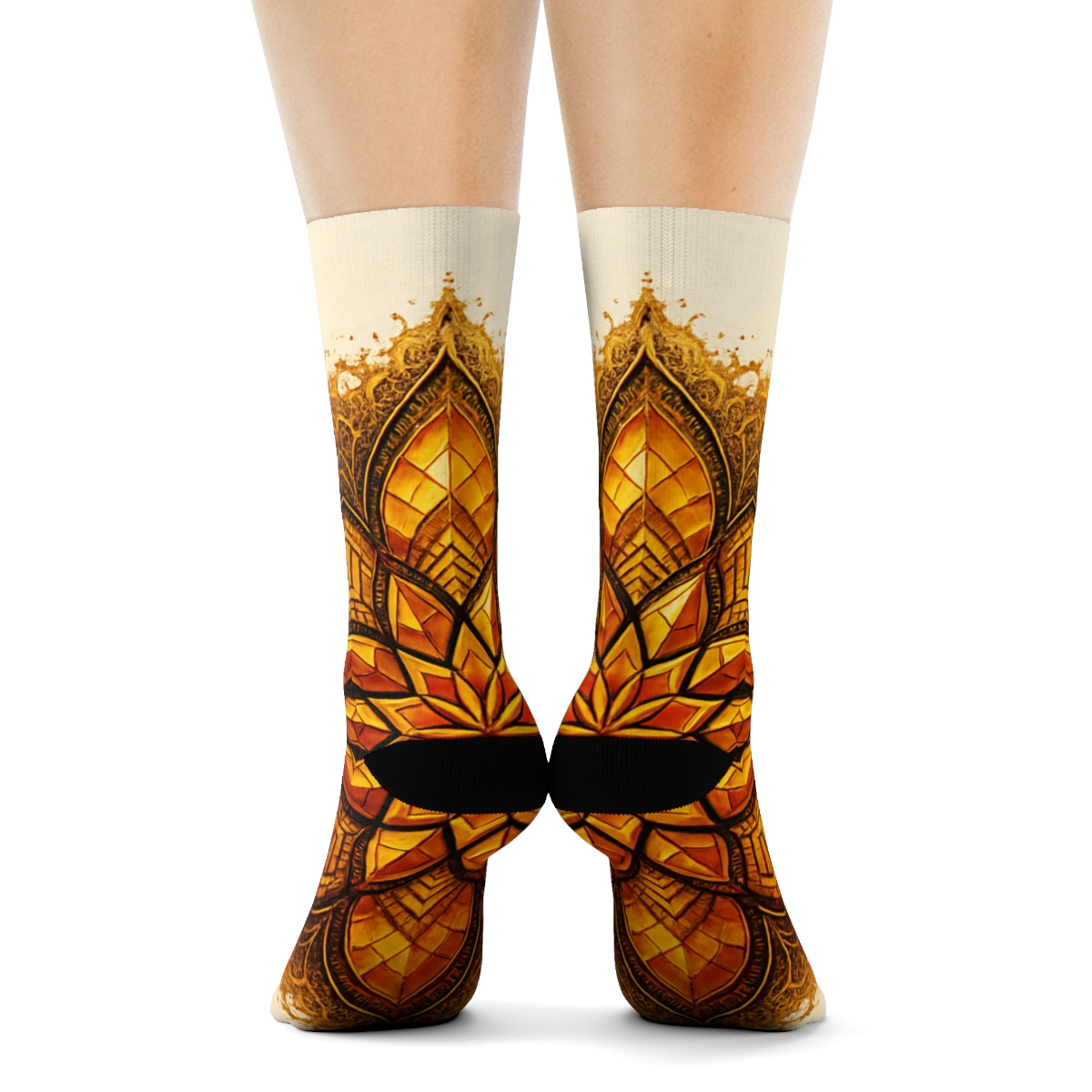 Solar Flare Lattice Rosette comfortable cotton socks