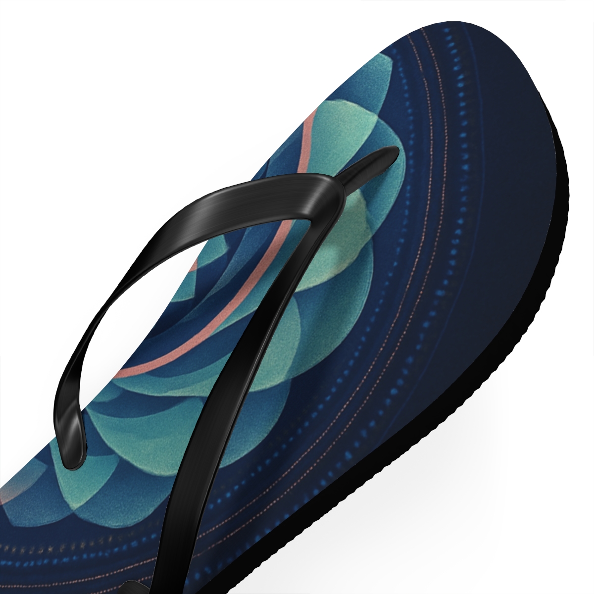 Prismatic Spiral Rosette designer logo flip flops