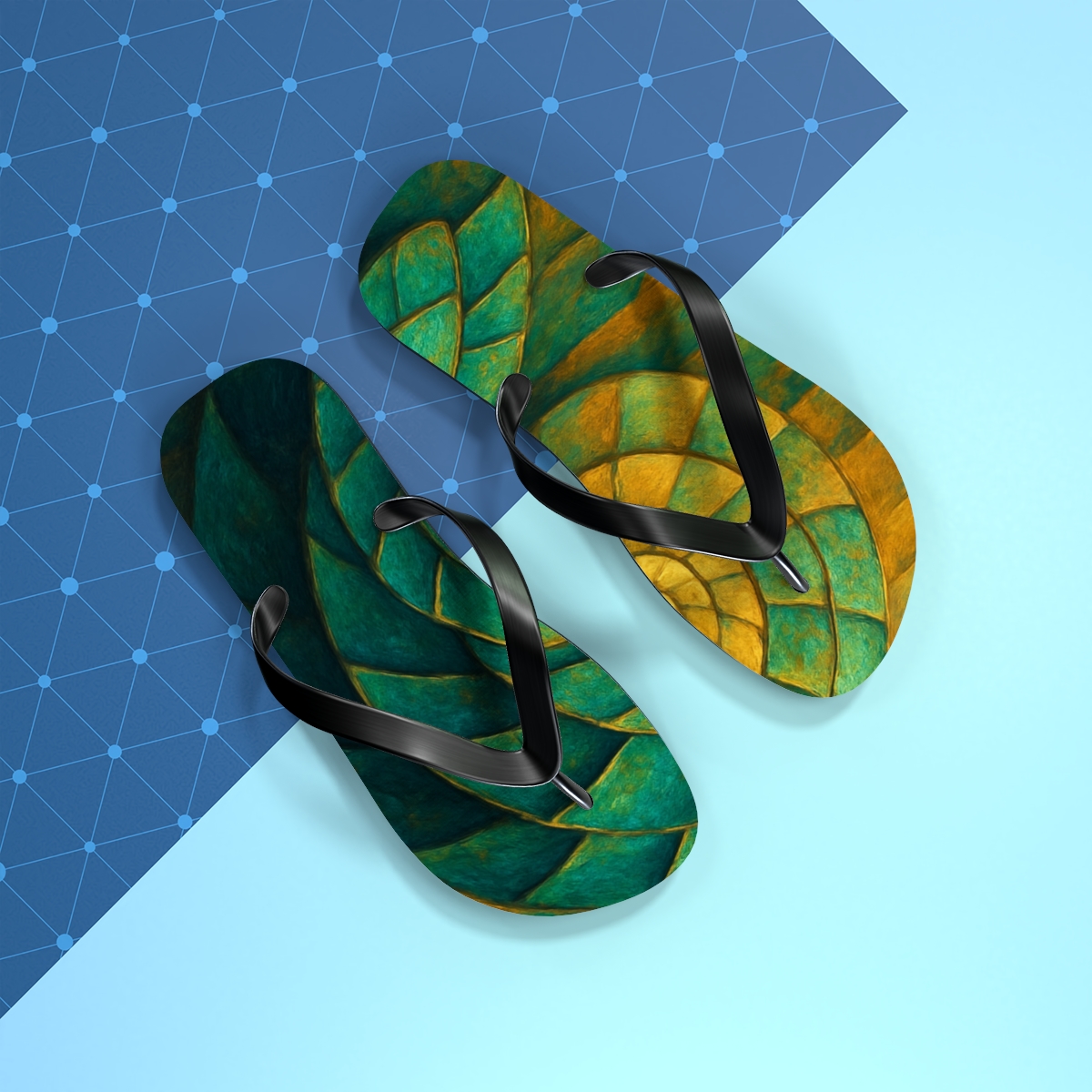 Golden Spiral Shores Flip Flops