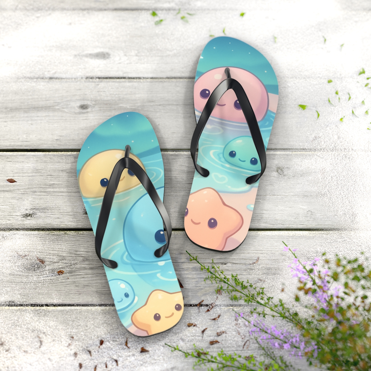 Sleepy Planet Puddle Pals comfortable casual flip flops