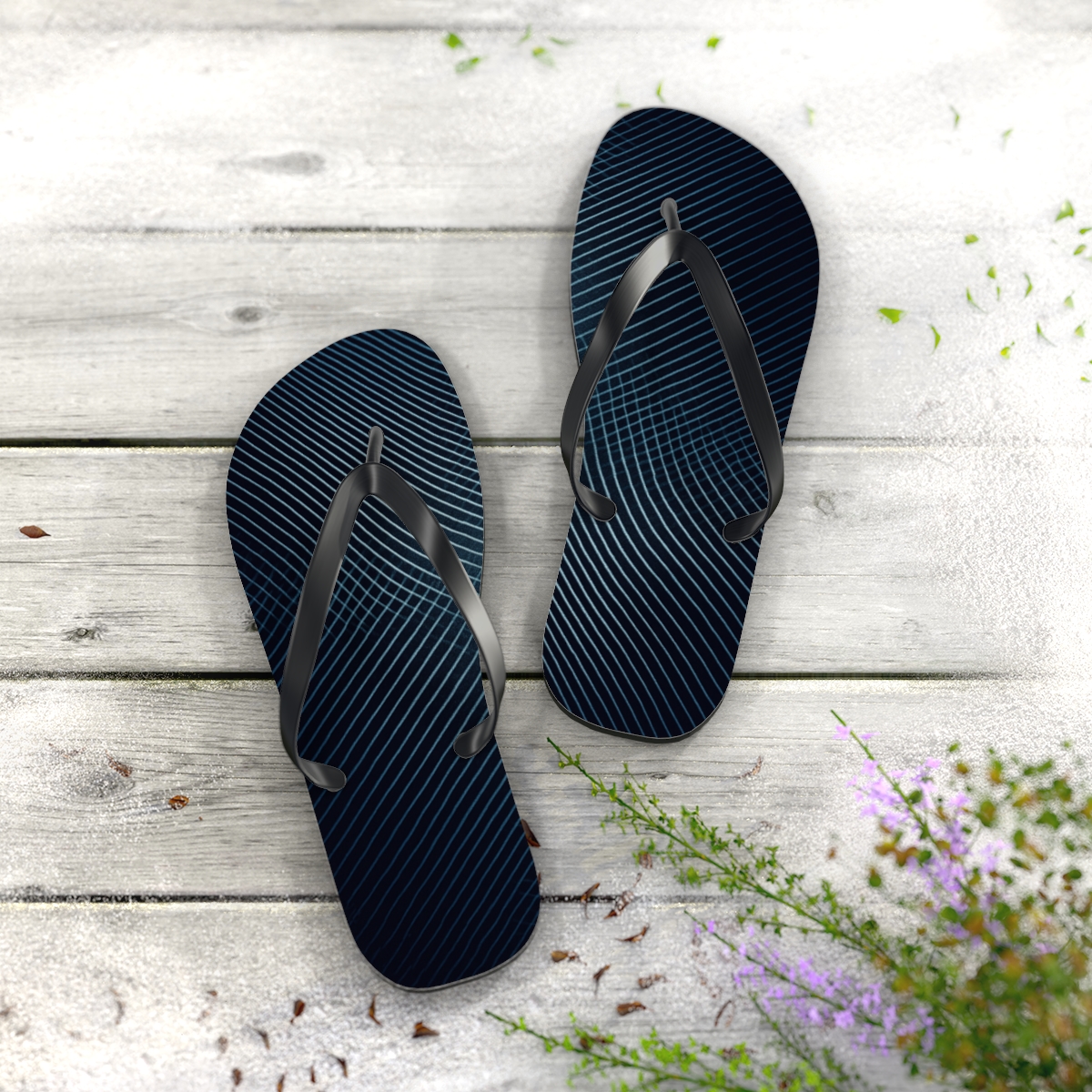 Moire Orbit Weave soft sole flip flops