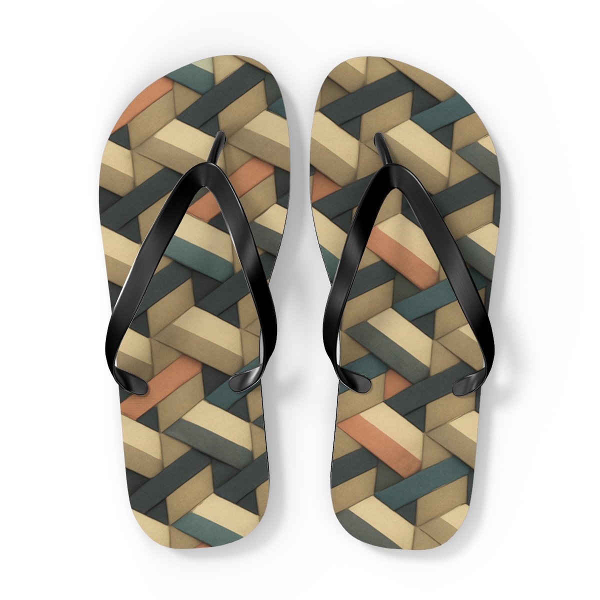 Hex Weave Drift Tiles designer logo flip flops