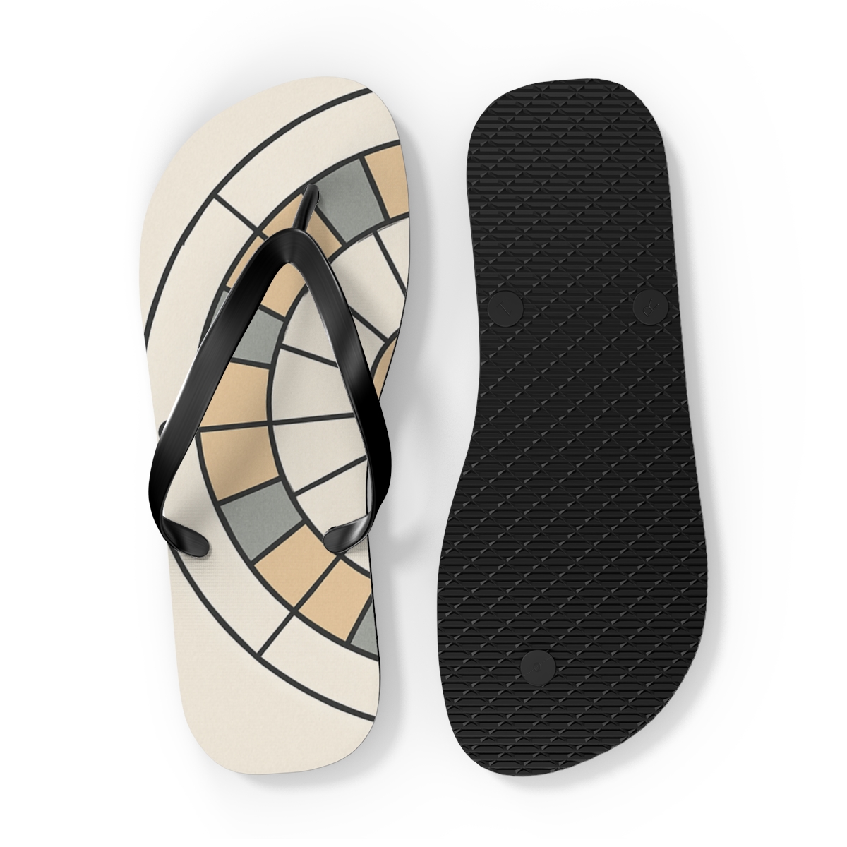 Minimal Sunline Mosaic Disk designer logo flip flops