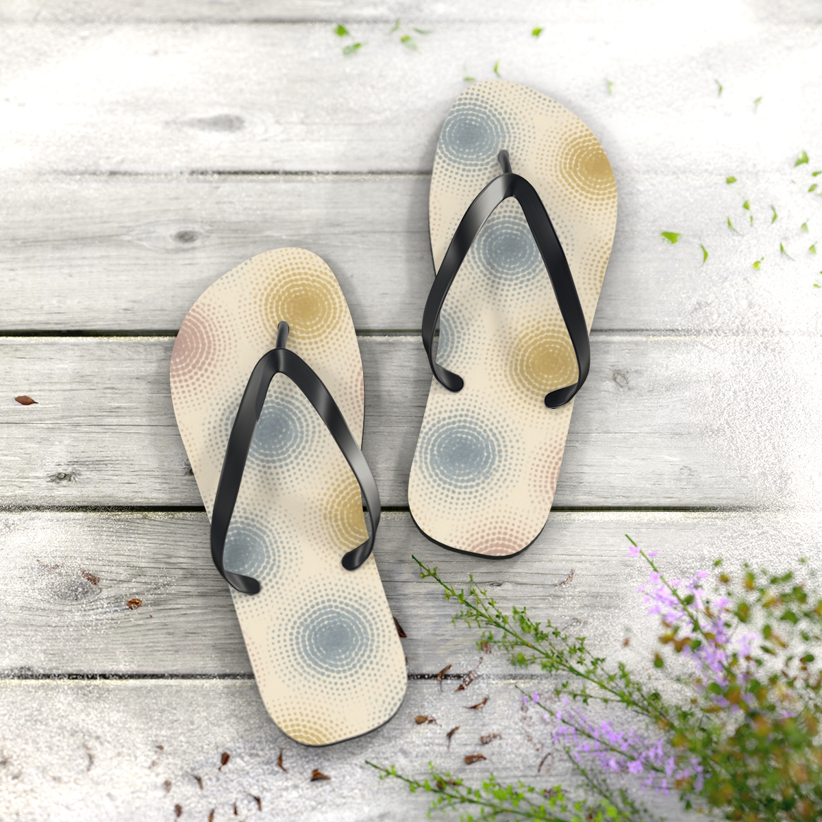 Halftone Ring Gradient Quilt custom flip flops