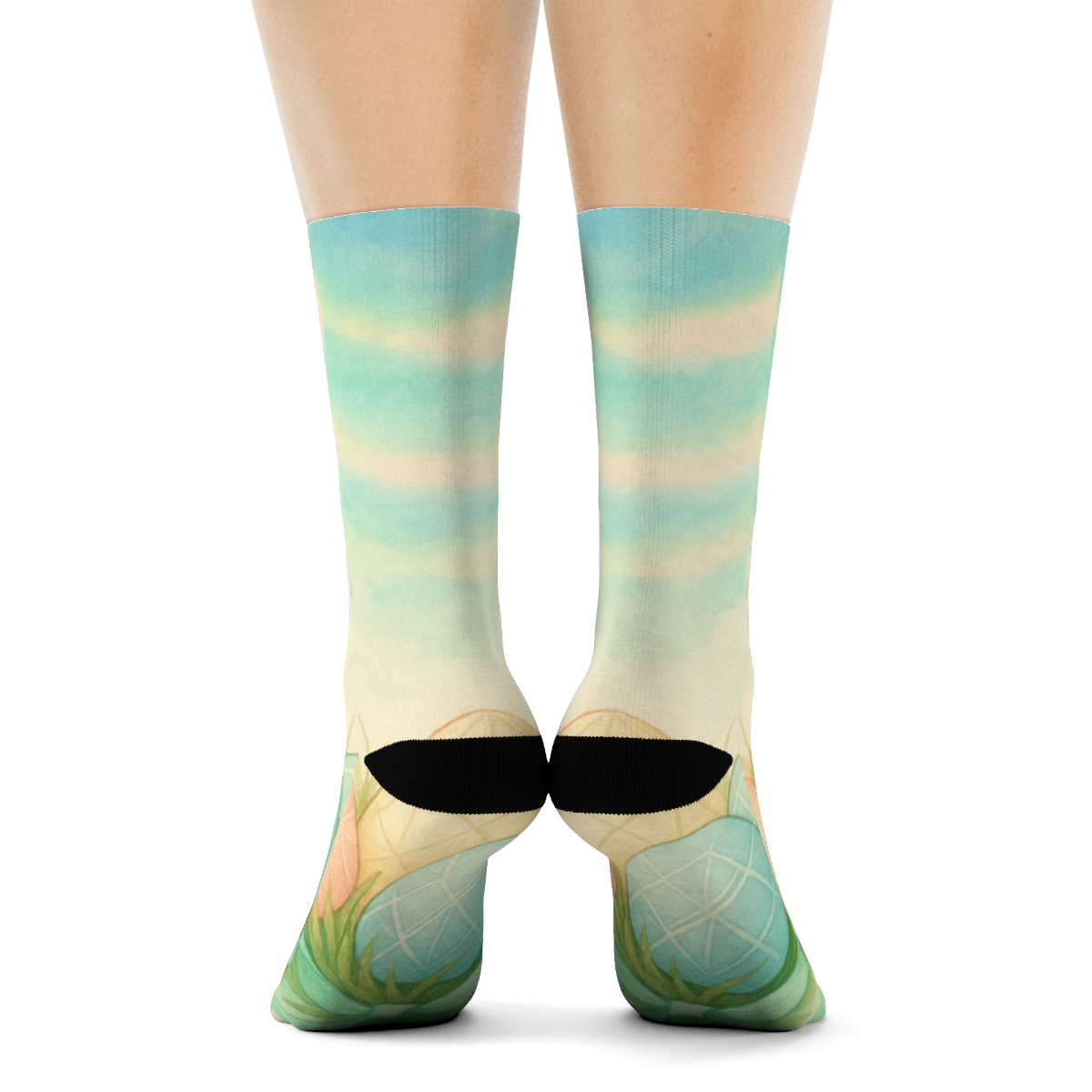 Spring Eggshell Aurora Garden sports performance socks