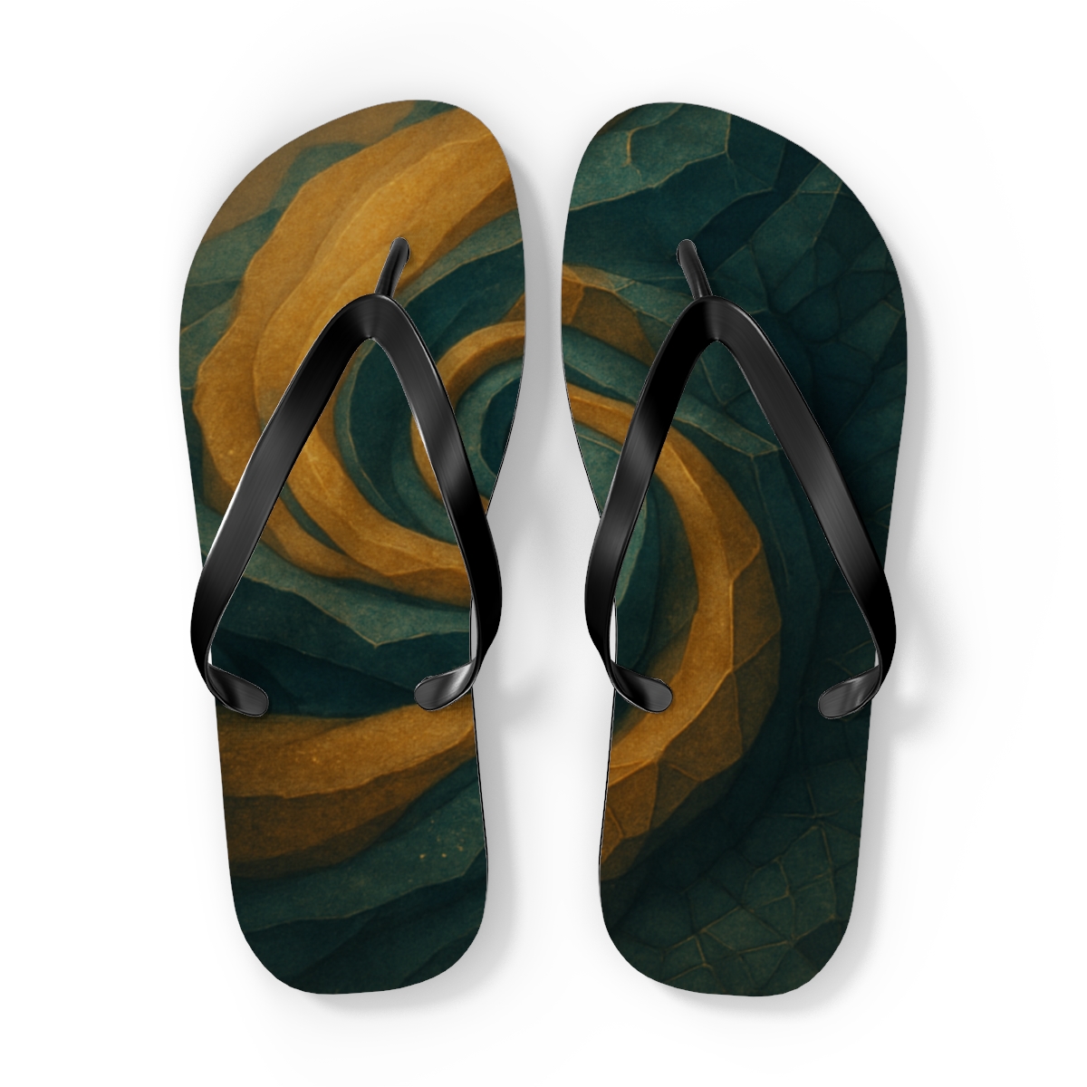 Golden Vein Harmony Flip Flops