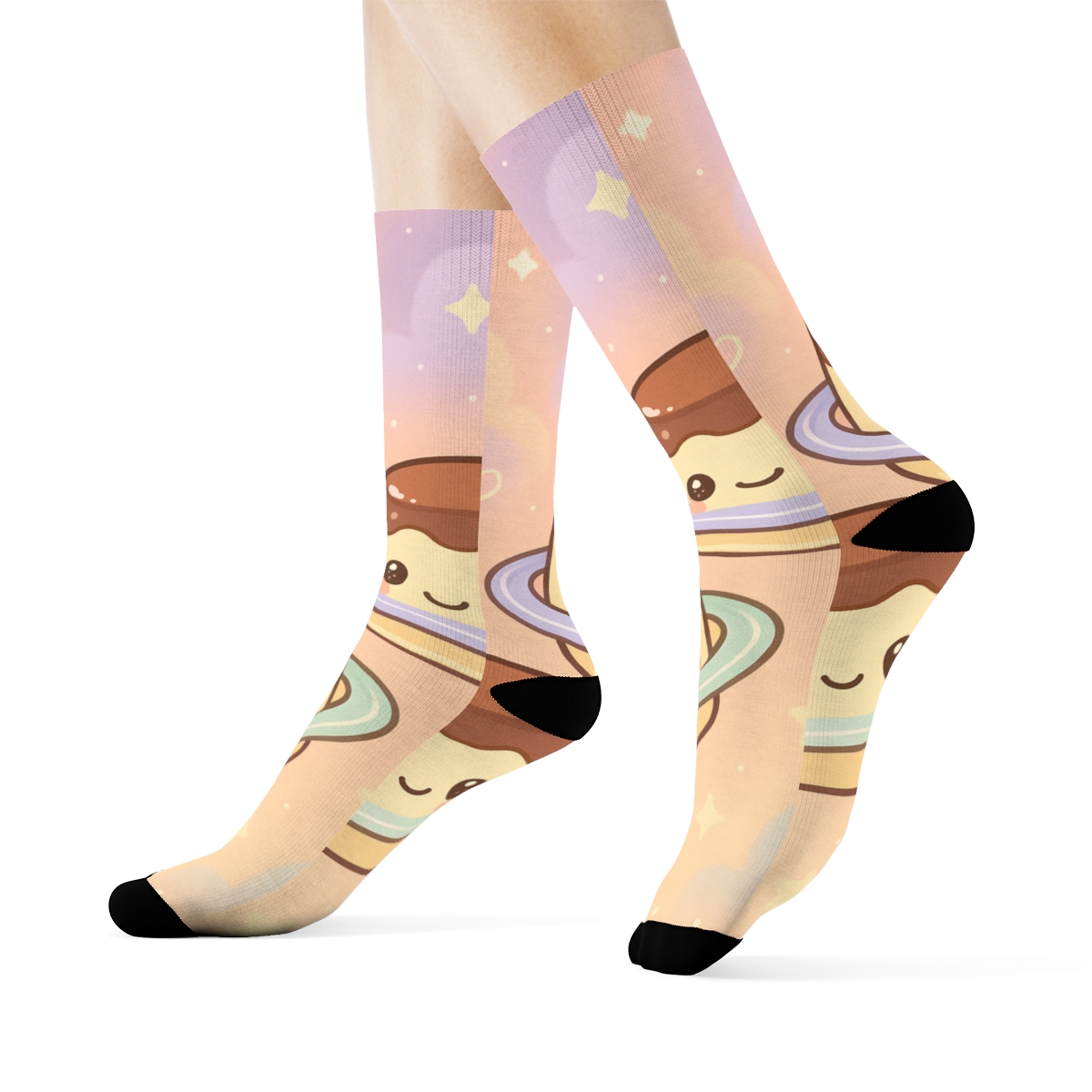 Pastel Planet Pudding Pals designer logo socks