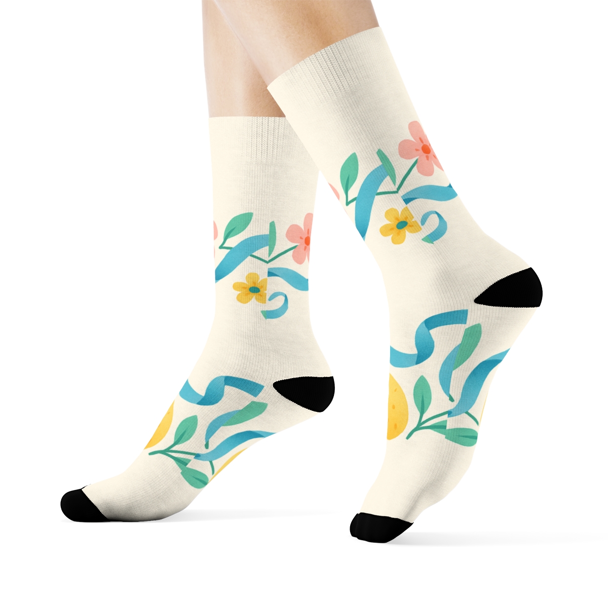 Spring Equinox Ribbon Parade trendy colorful socks