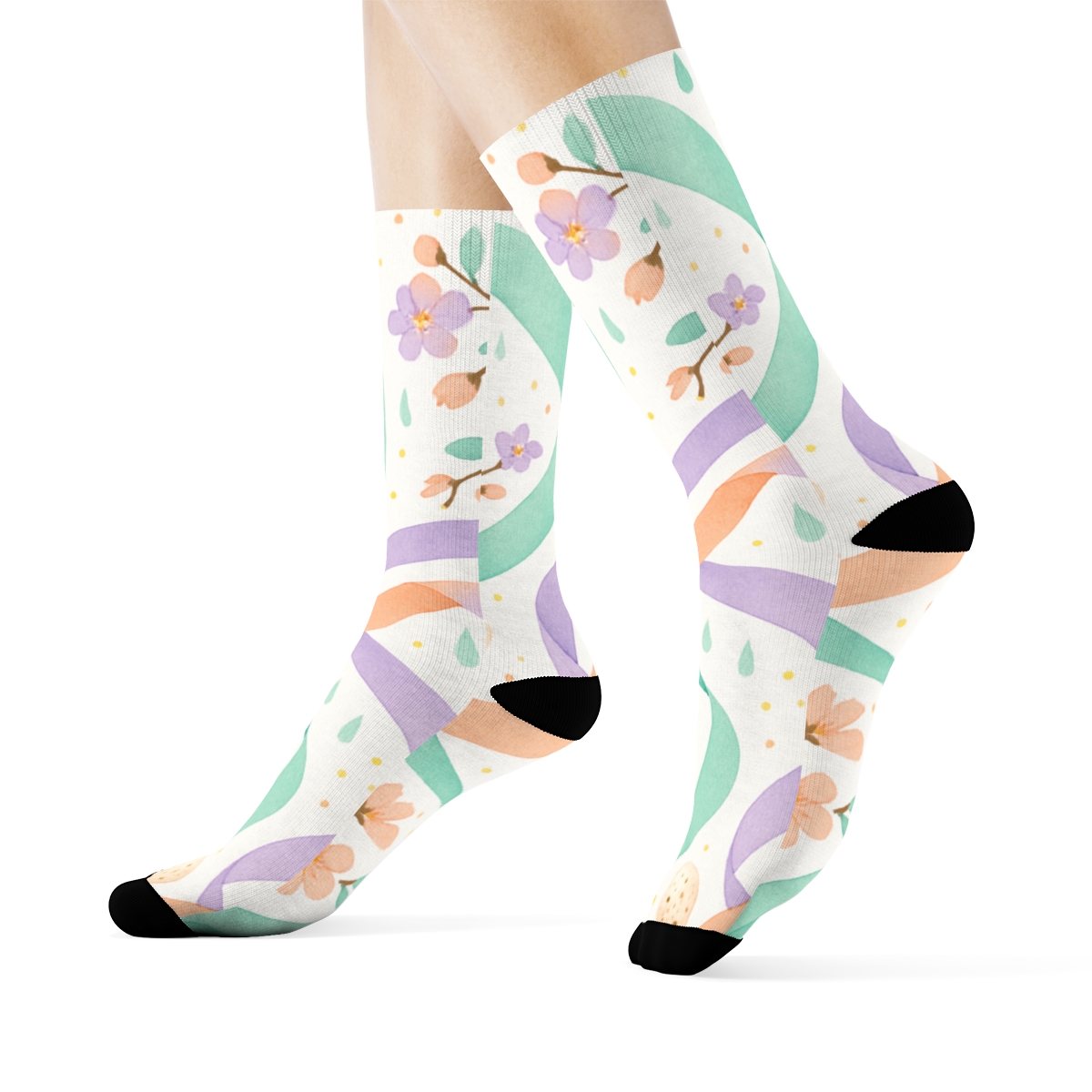 Spring Equinox Ribbon Parade trendy colorful socks