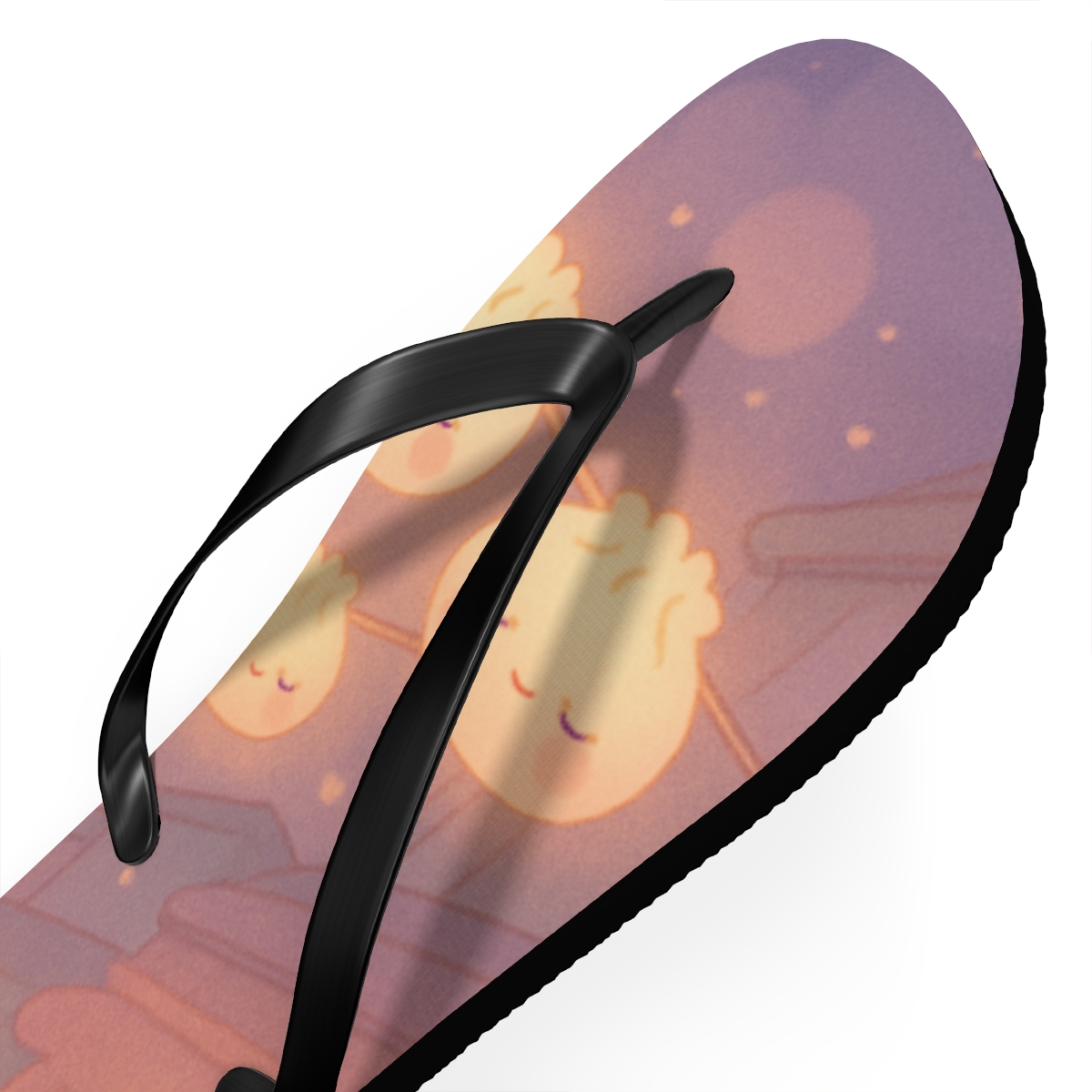 Sleepy Dumpling Lantern Parade personalized beach flip flops