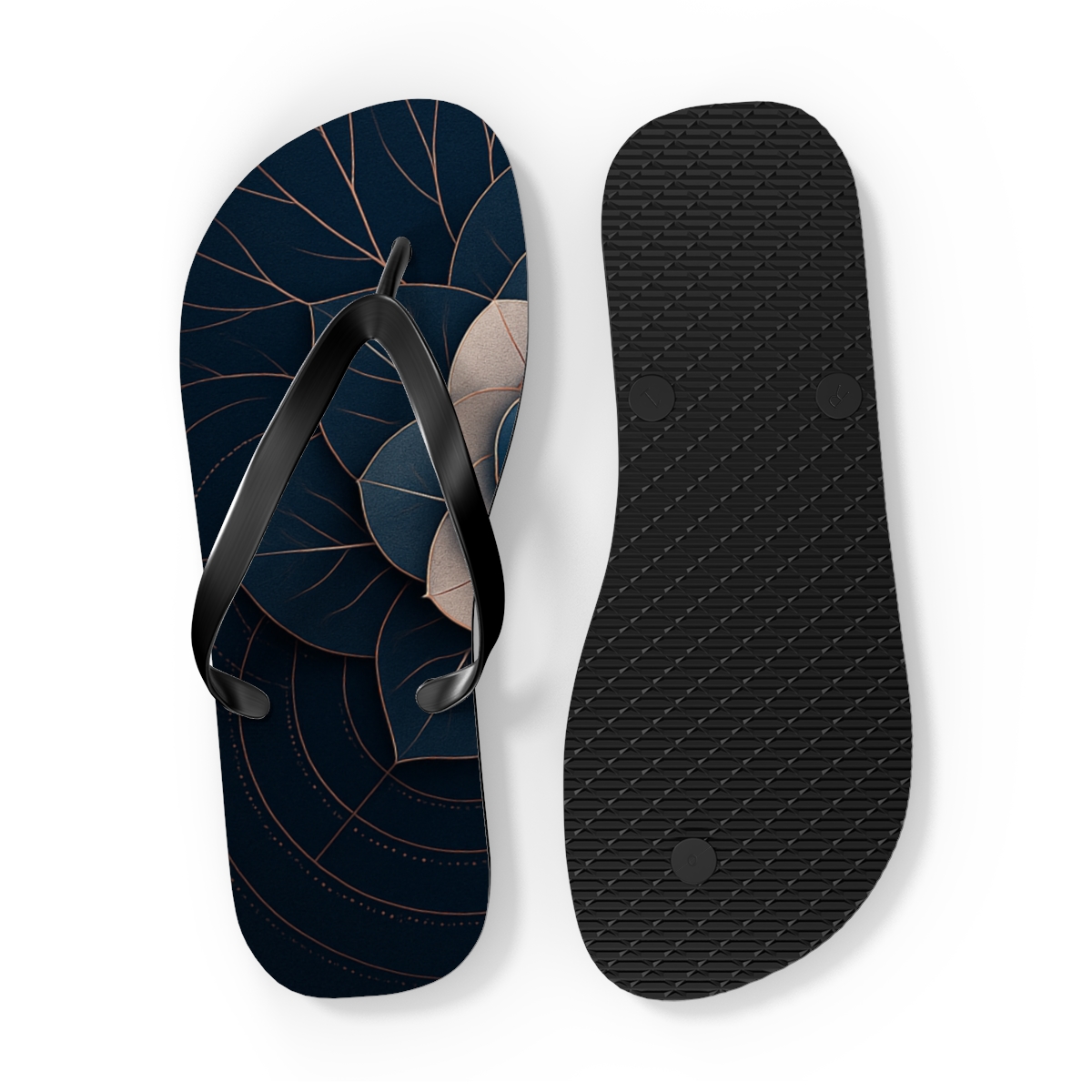 Peony Circuit Rosette colorful rubber flip flops