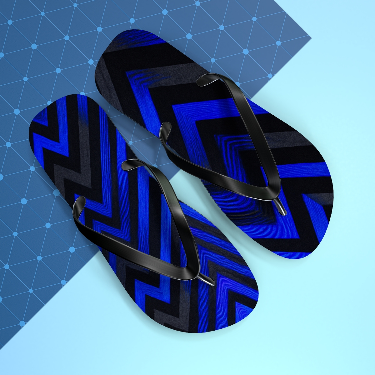 Chevron Moire Cascade colorful rubber flip flops