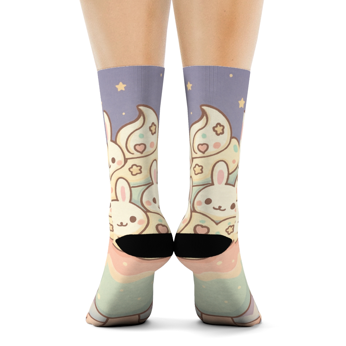 Starlight Bunny Milkshake Dreams unique printed socks