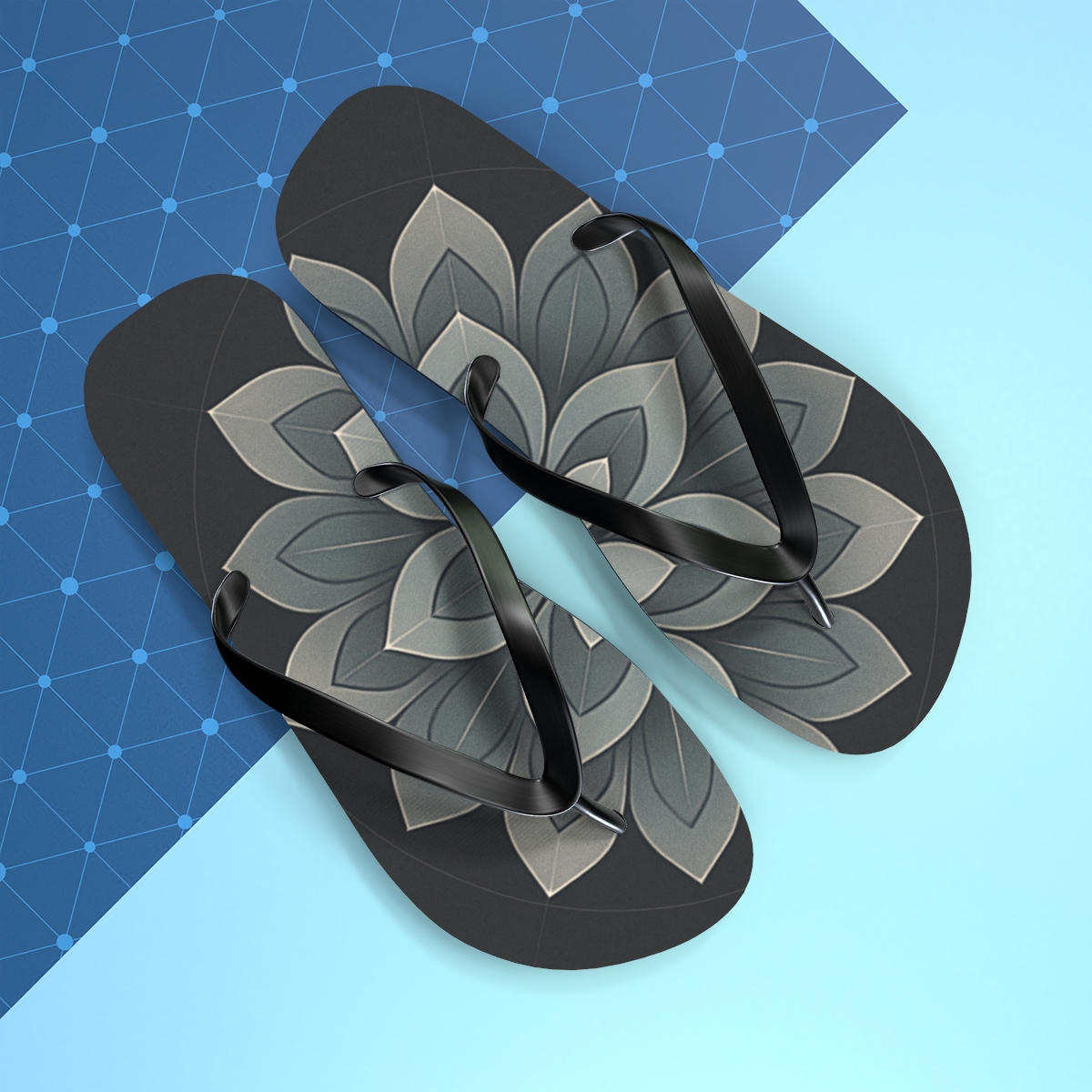 Silver Petal Echo Grid comfortable casual flip flops