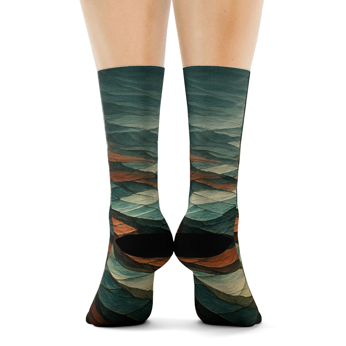 Prismatic Faultline Tapestry unique printed sockscustom socks