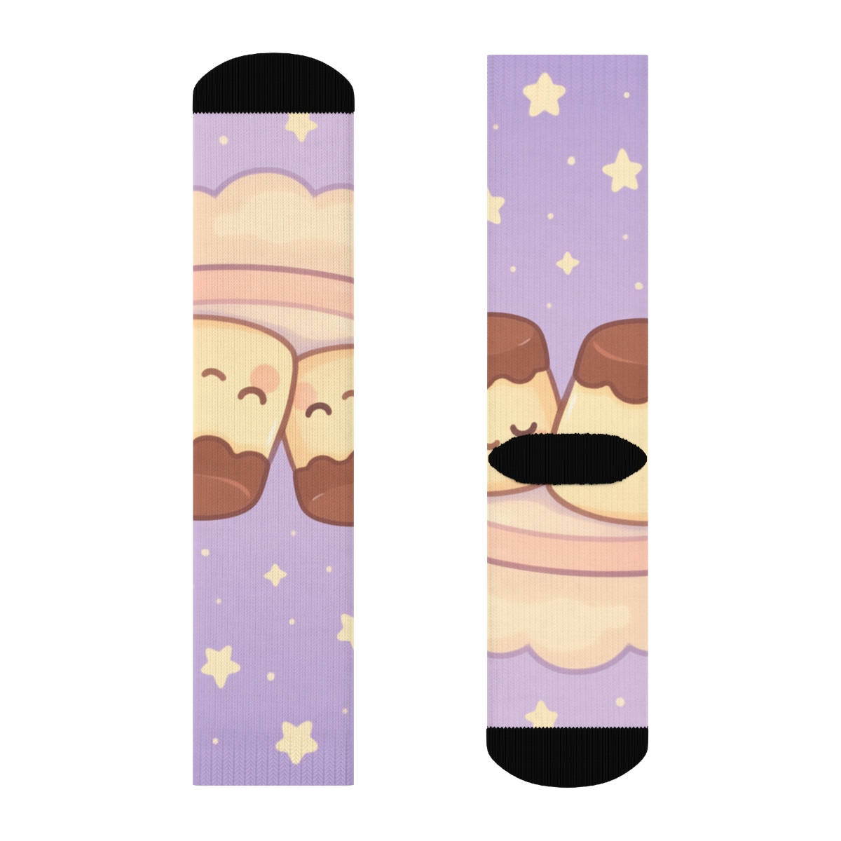 Pastel Planet Pudding Pals unique printed socks