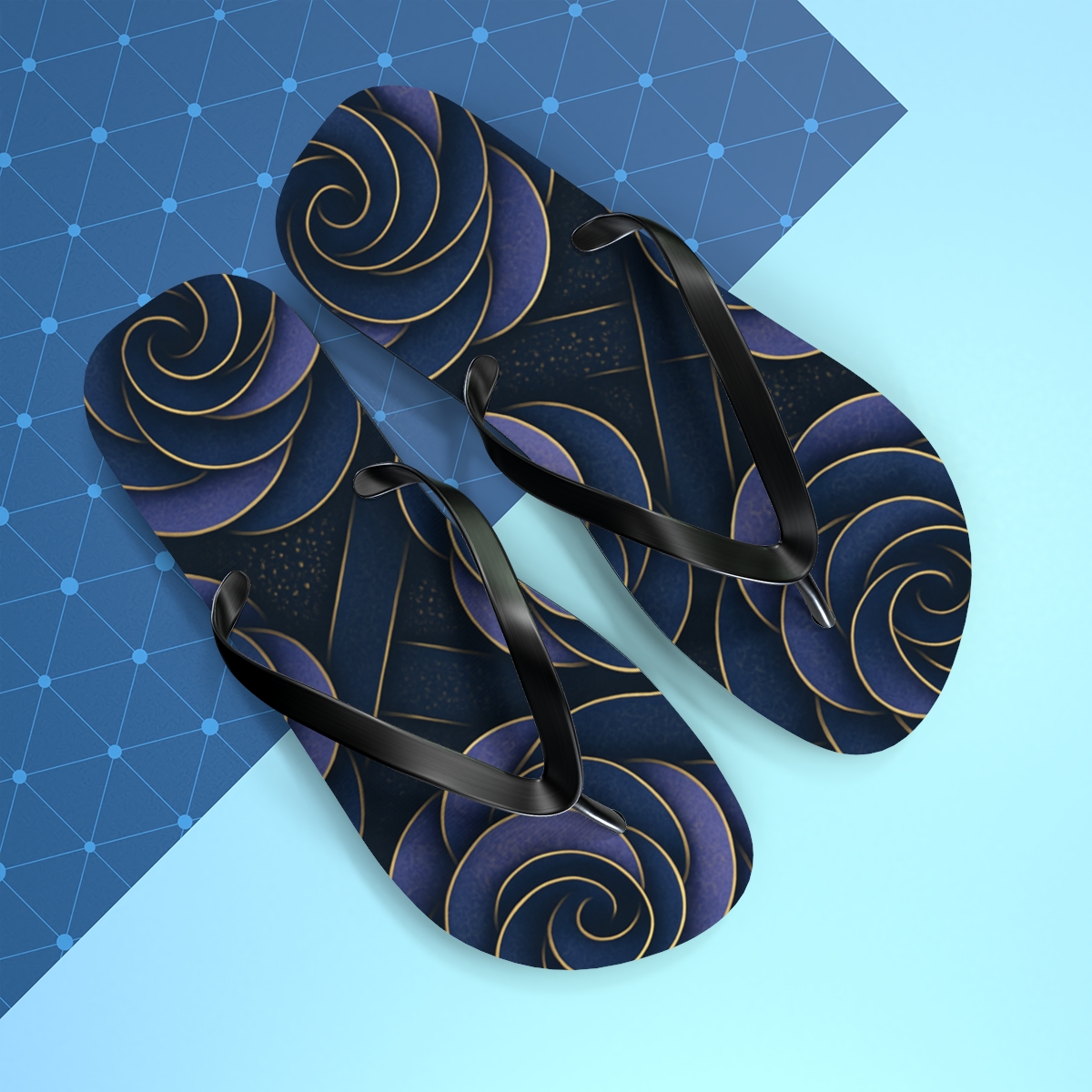 Camellia Fractal Braidwork comfortable casual flip flops