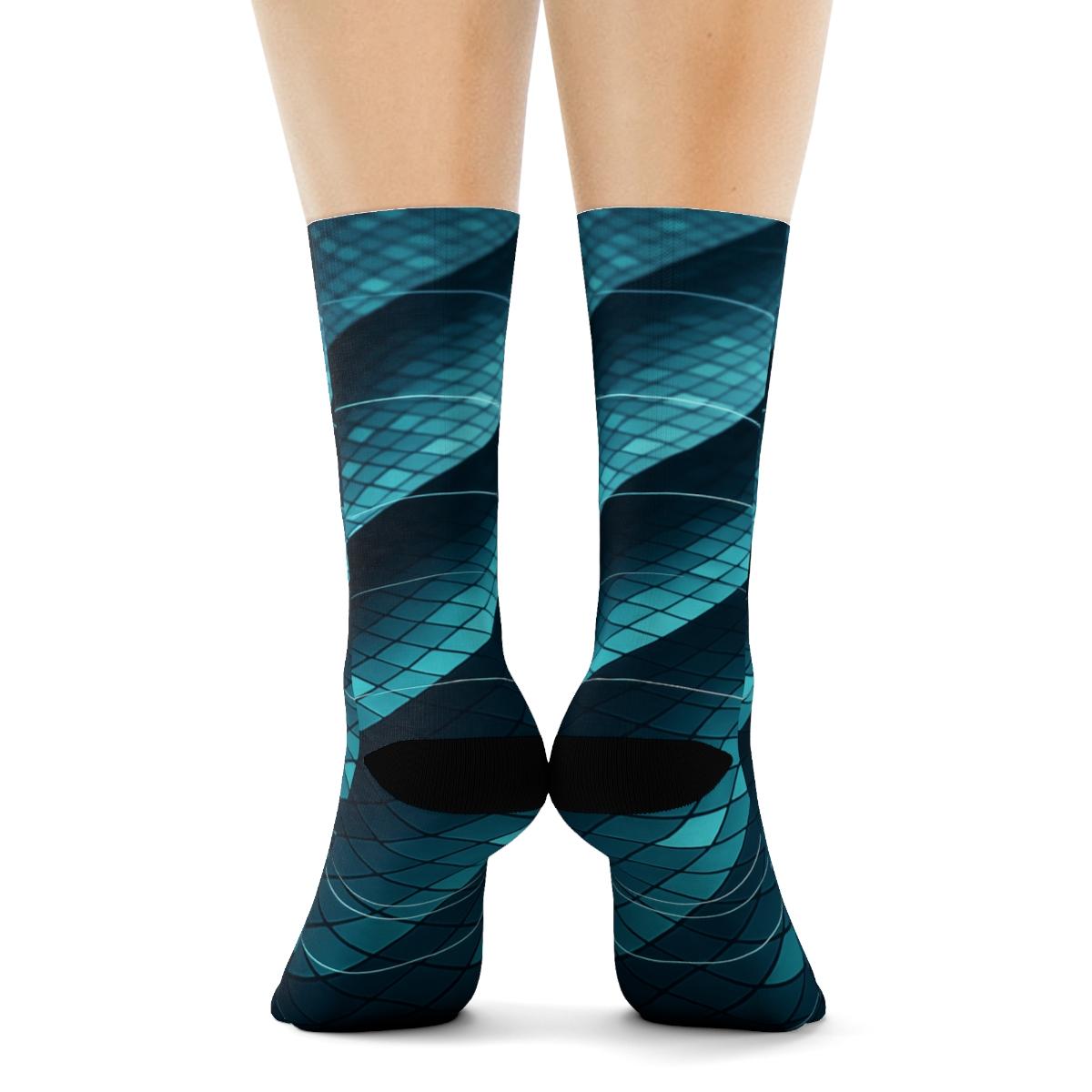 Orbital Grid Shear personalized cozy socks