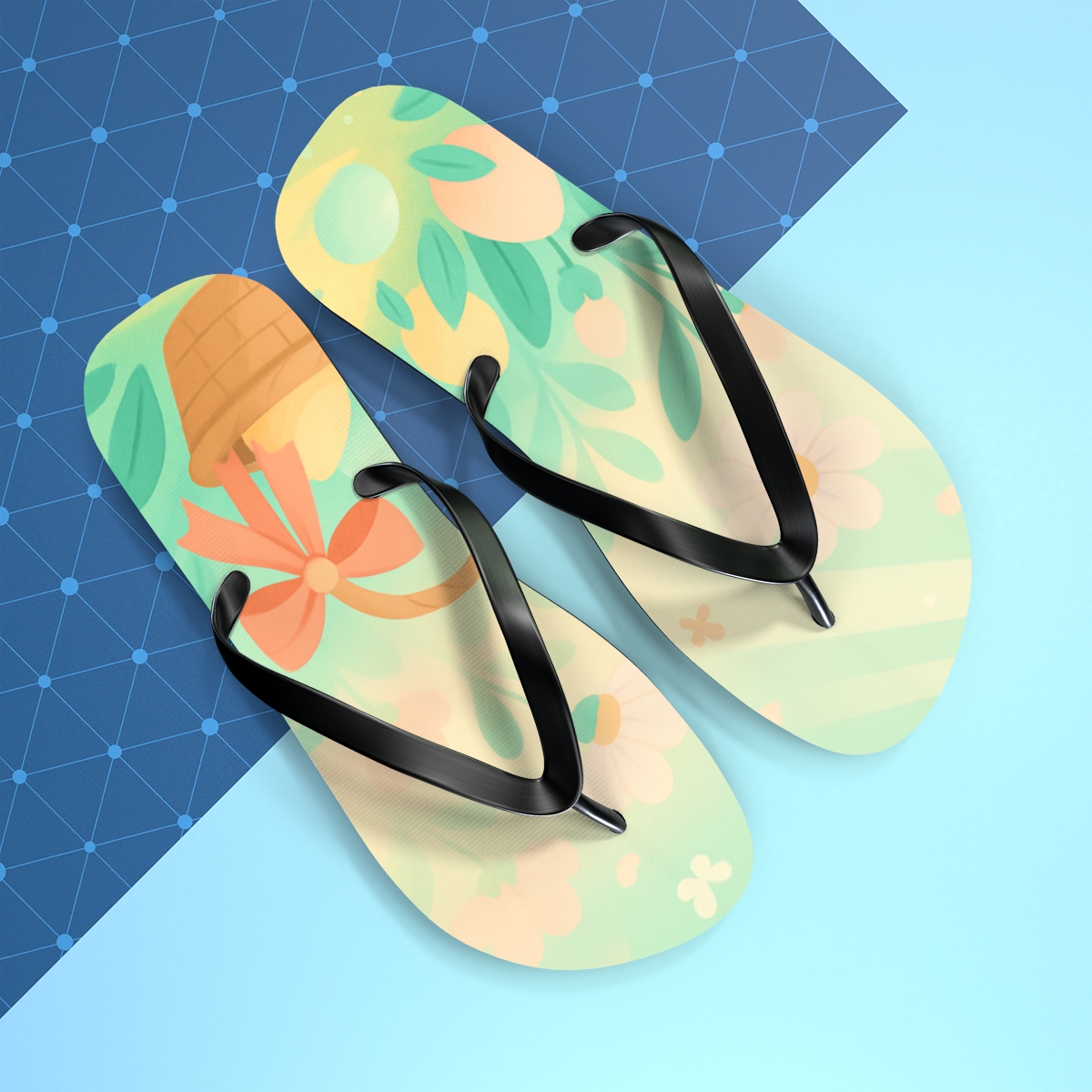 Spring Egg Hunt Aurora Garden personalized beach flip flops