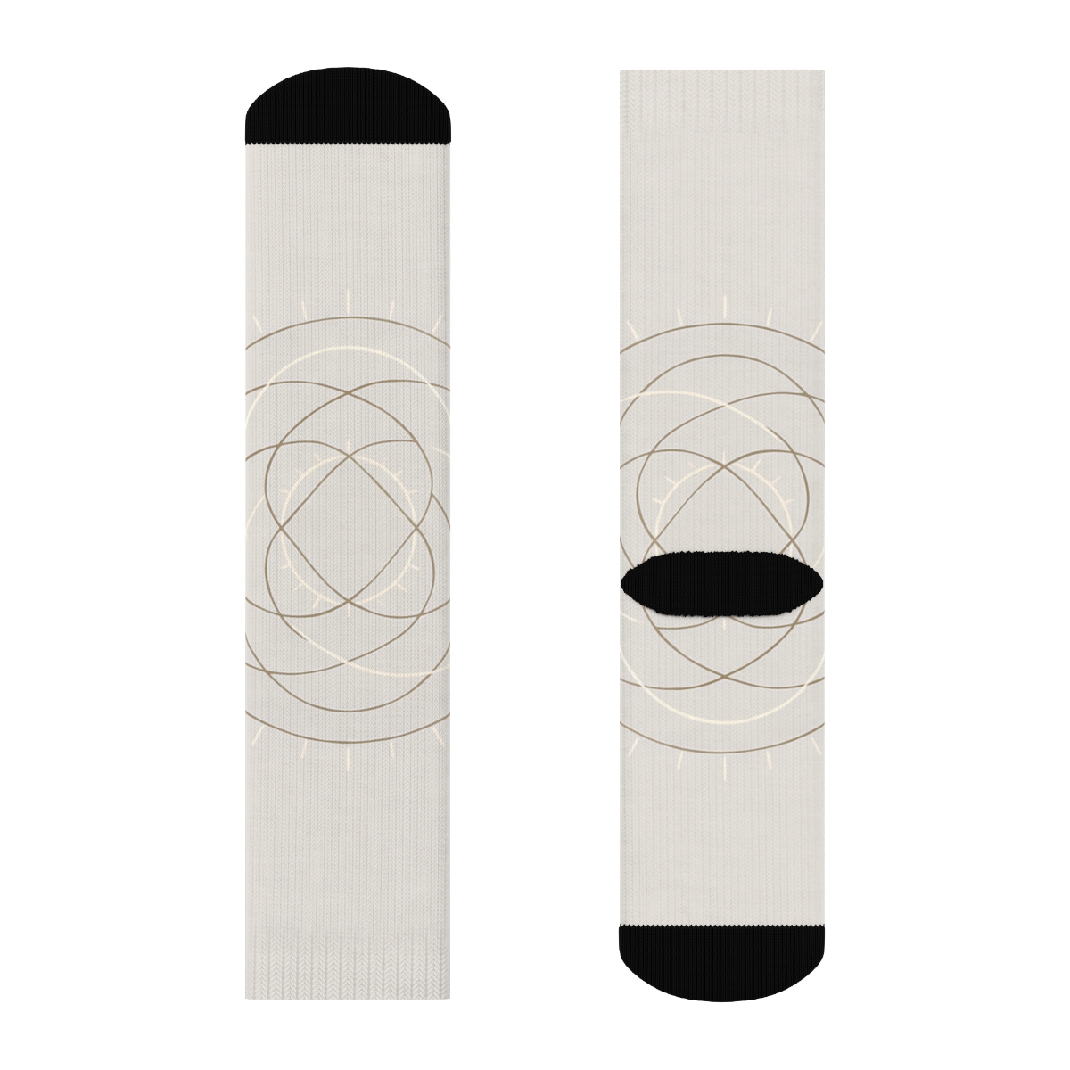 Minimal Orbit Line Mandala designer logo socks