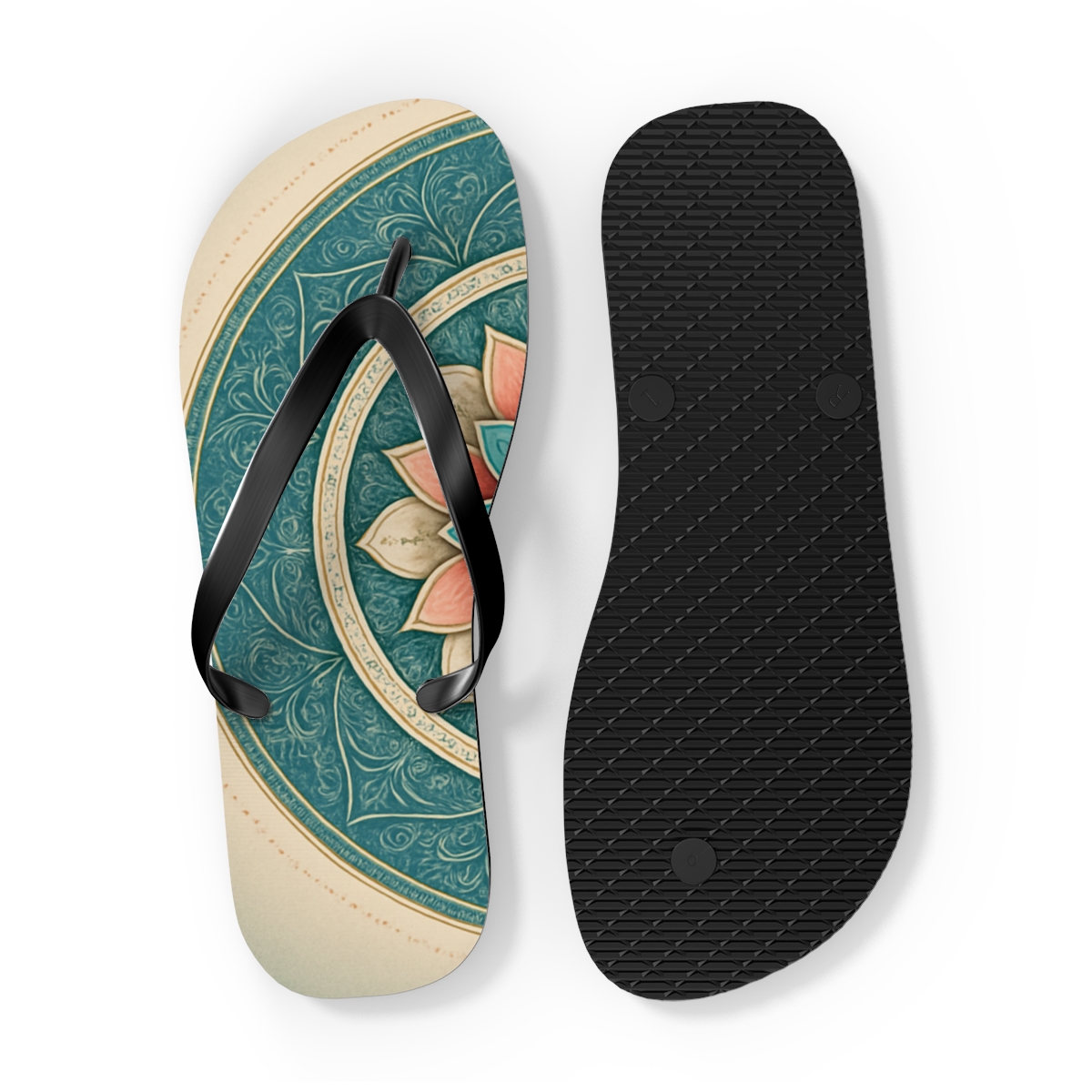 Radial Petal Engine trendy printed flip flops