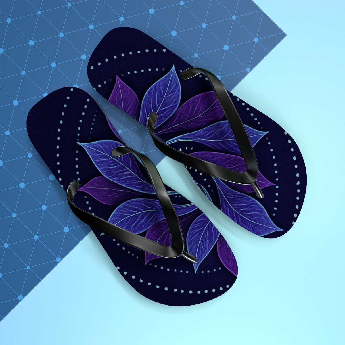 Orchid Vortex Rosette personalized beach flip flops