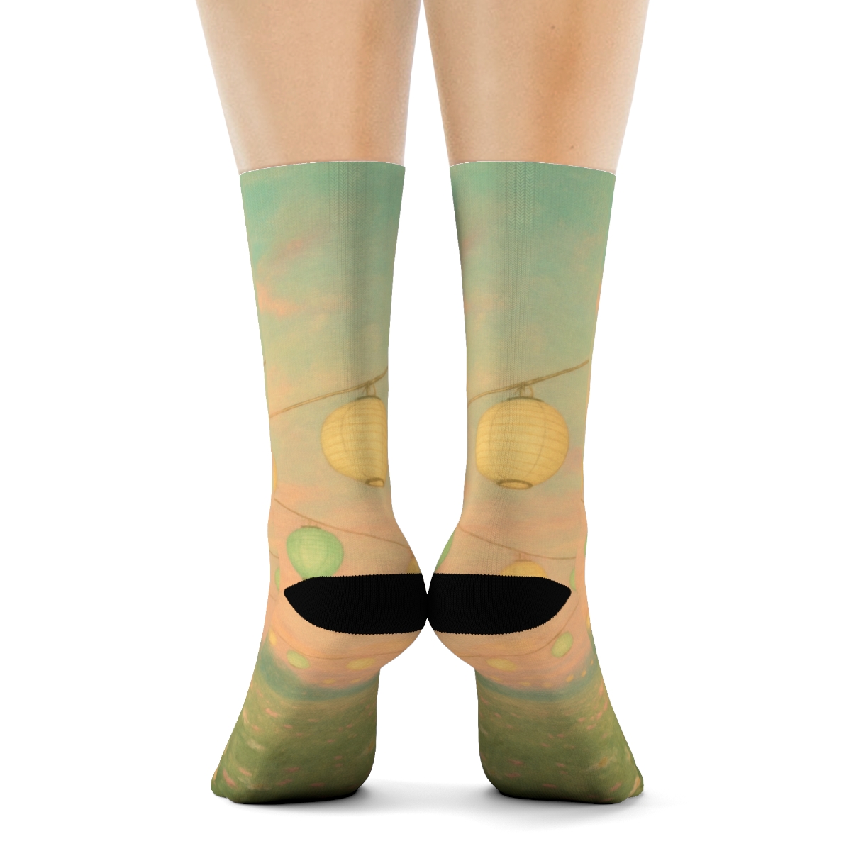 Spring Lantern Meadow designer logo socks
