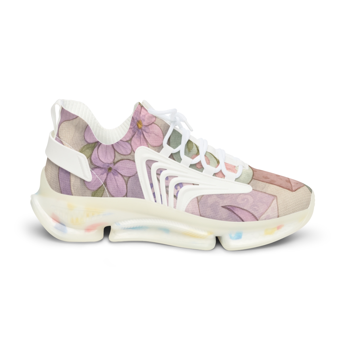 Spring Eggshell Bloom Tableau stylish casual sneakers
