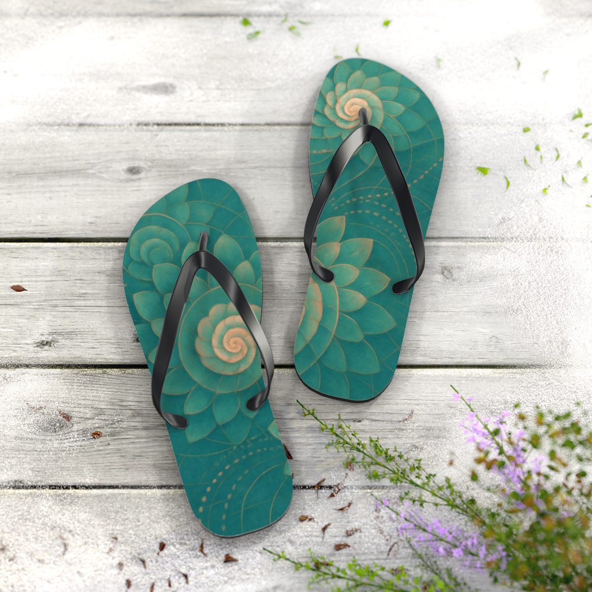 Spiral Blossom Matrix soft sole flip flops