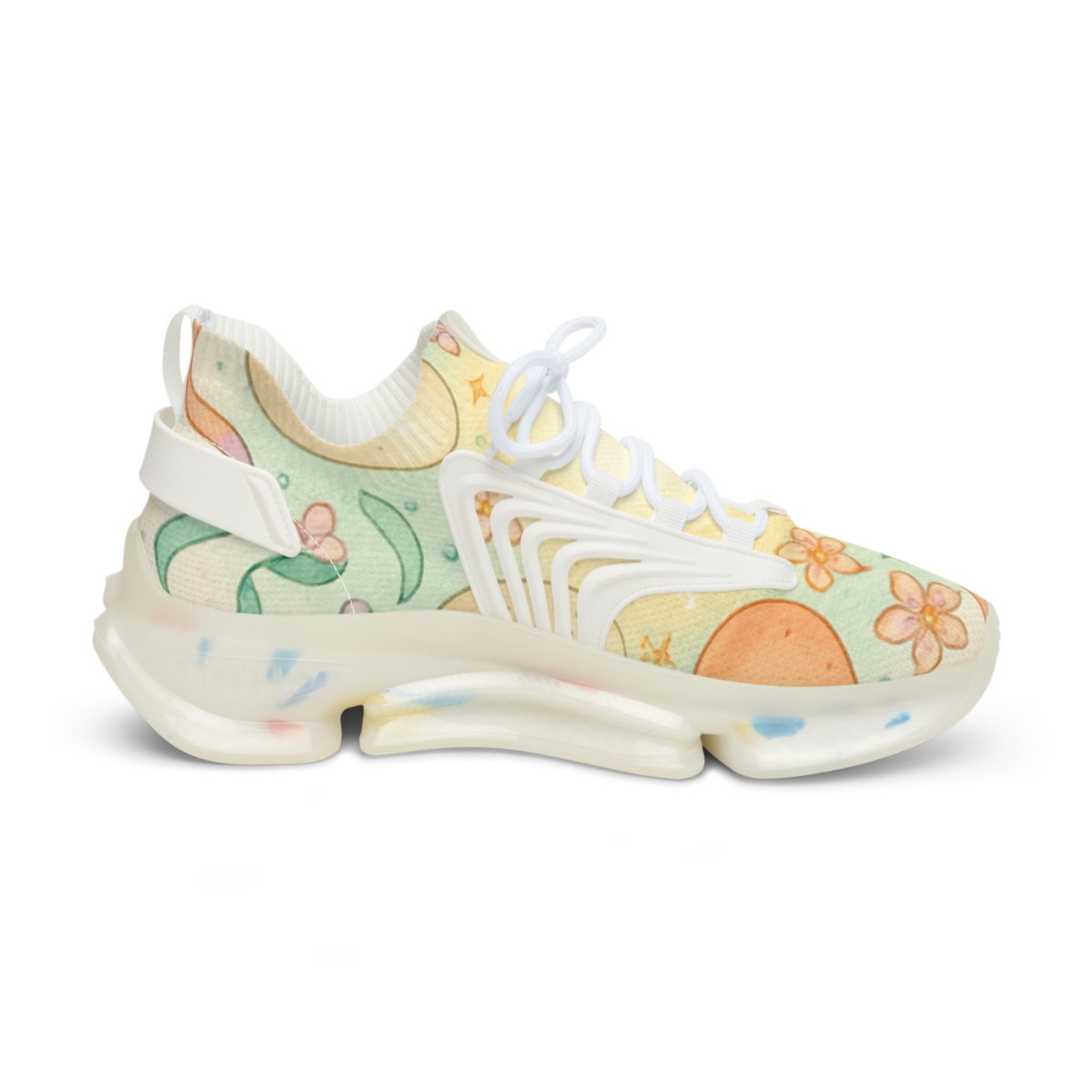 Spring Eggshell Nebula Parade unique printed sneakers