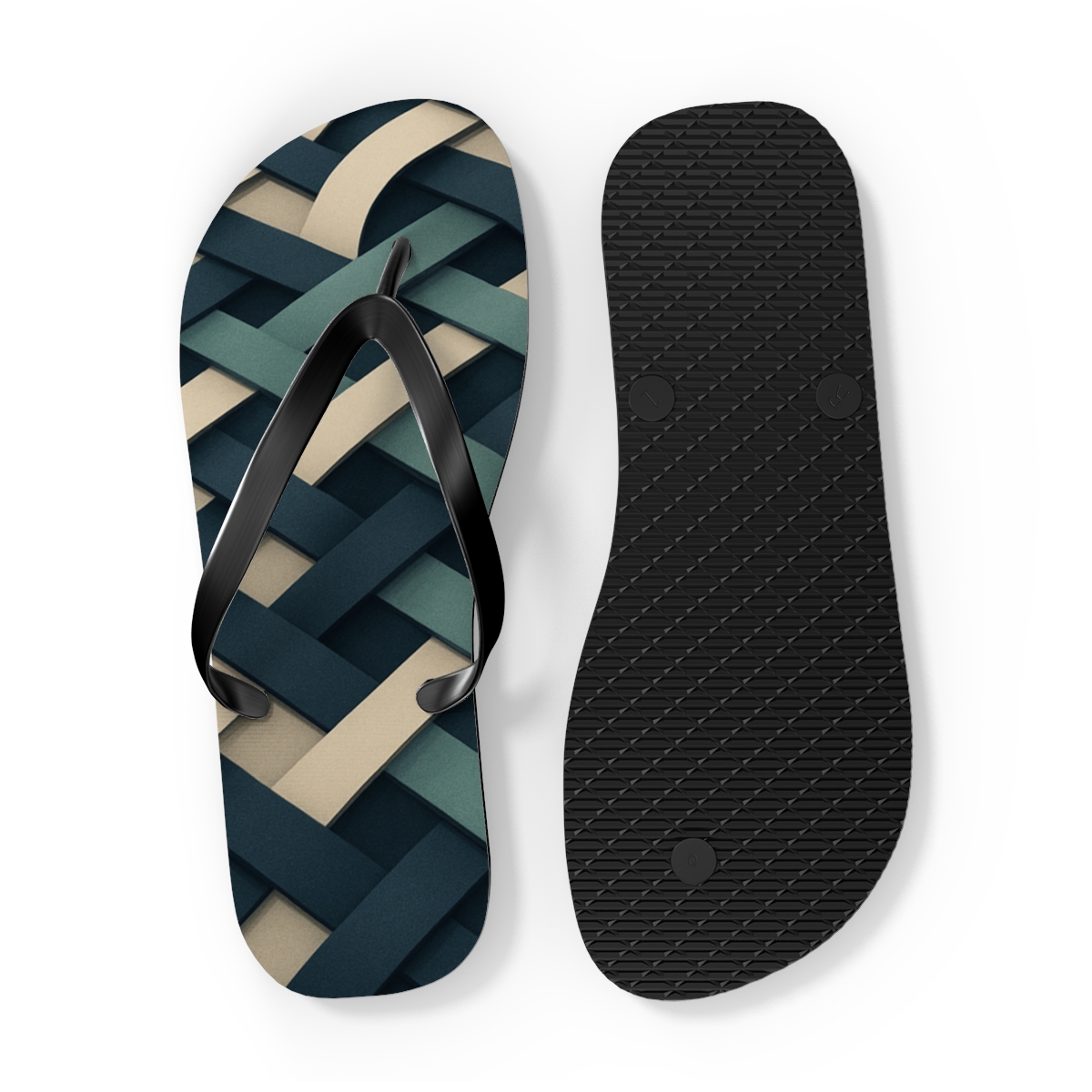 Interlaced Ribbon Mirage unique graphic flip flops