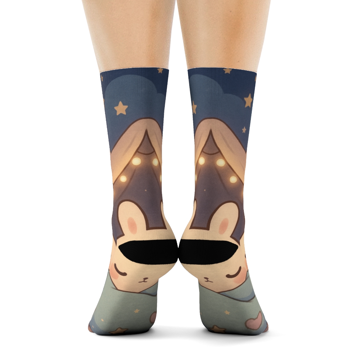 Sleepy Comet Bunny Blanket Fort custom socks