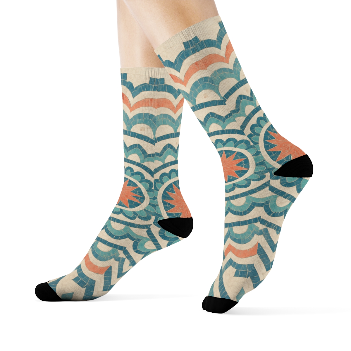 Starburst Tessera Spiral stylish patterned socks