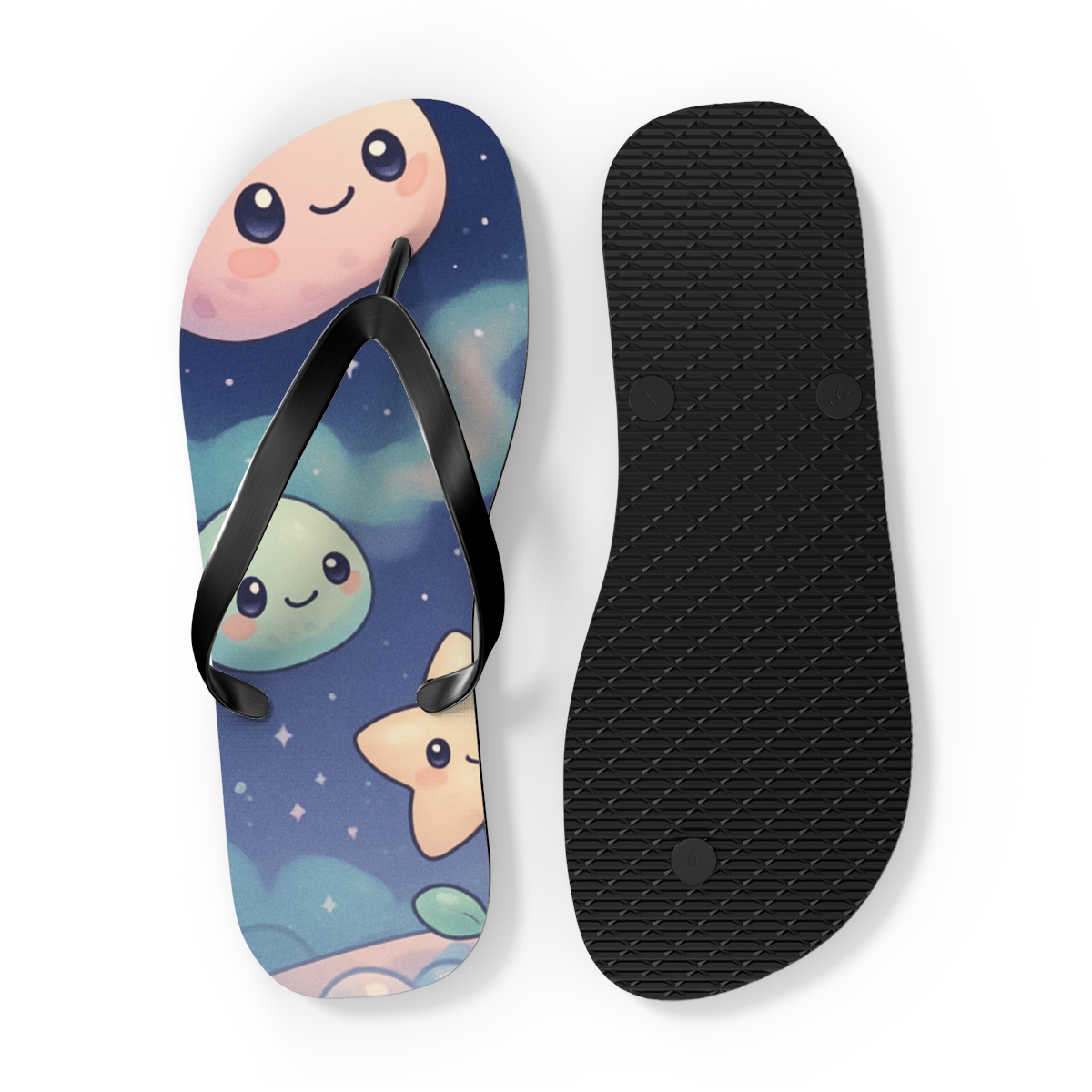 Cosmic Jellybean Asteroid Garden soft sole flip flops