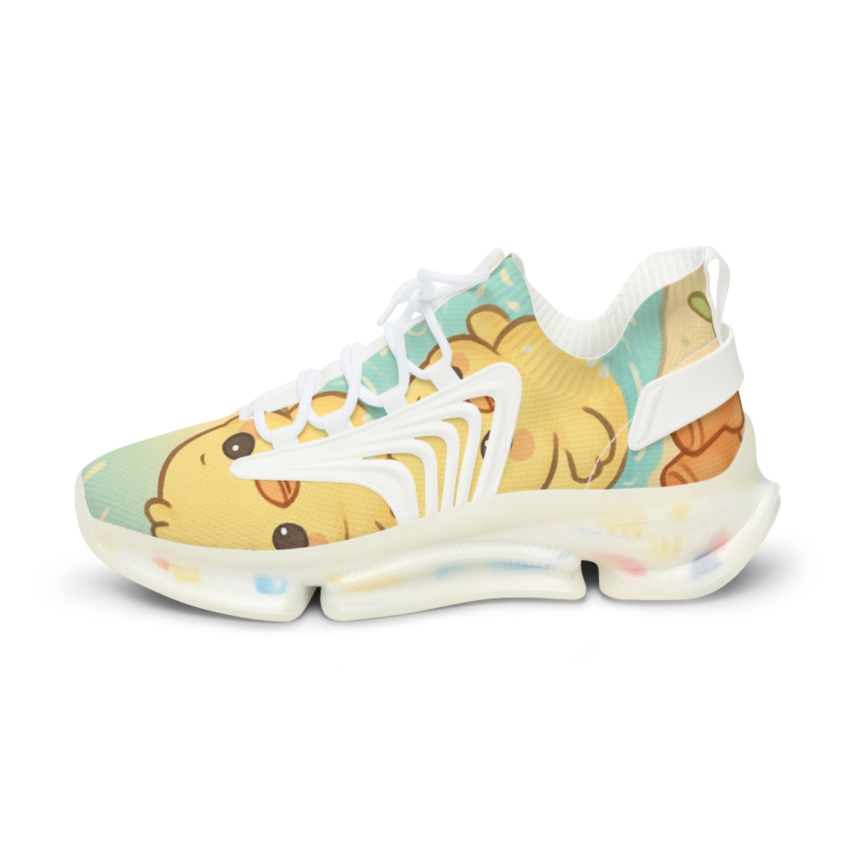 Pastel Puddle Ducklings personalized athletic sneakers
