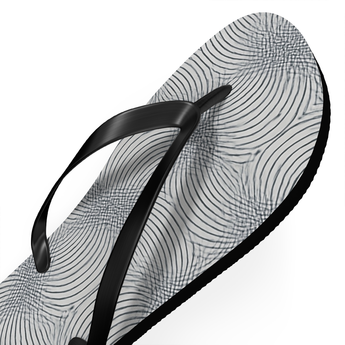 Moire Orbit Weave designer logo flip flops