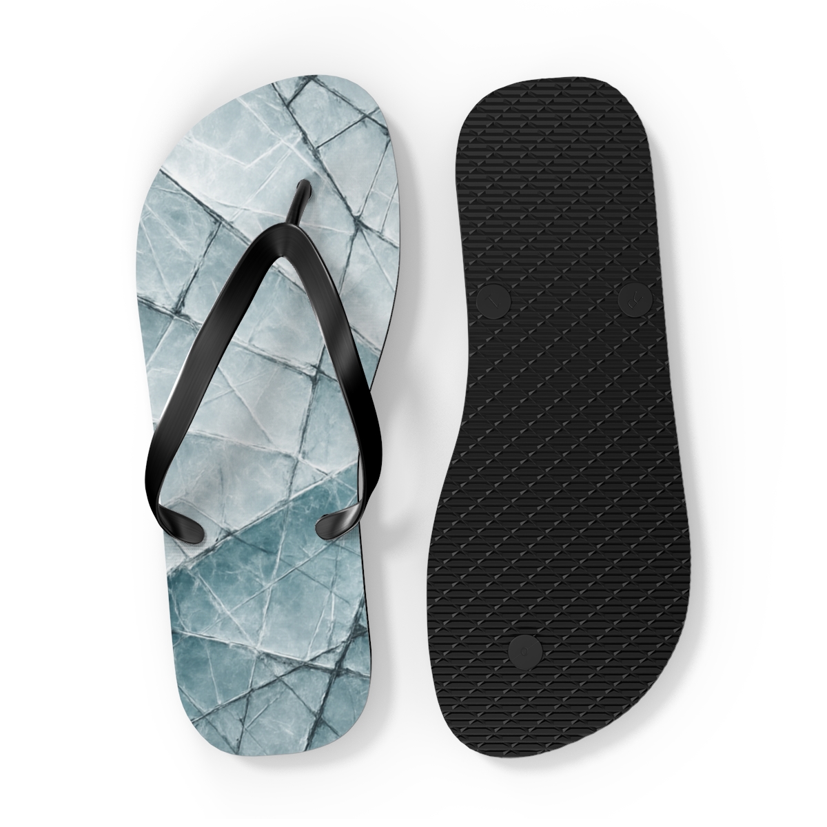 Crystal Shear Lattice designer logo flip flops