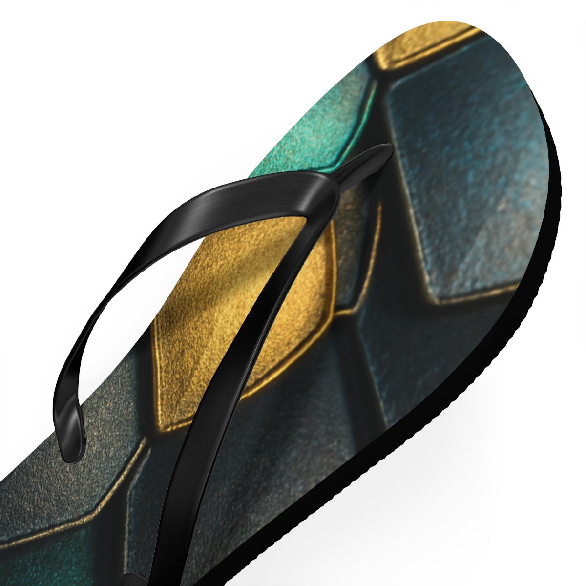 Iridescent Beetle Mosaic stylish summer flip flops