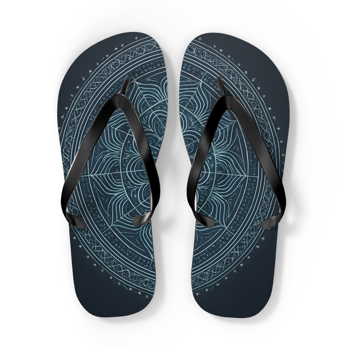 Opaline Circuit Mandala designer logo flip flops