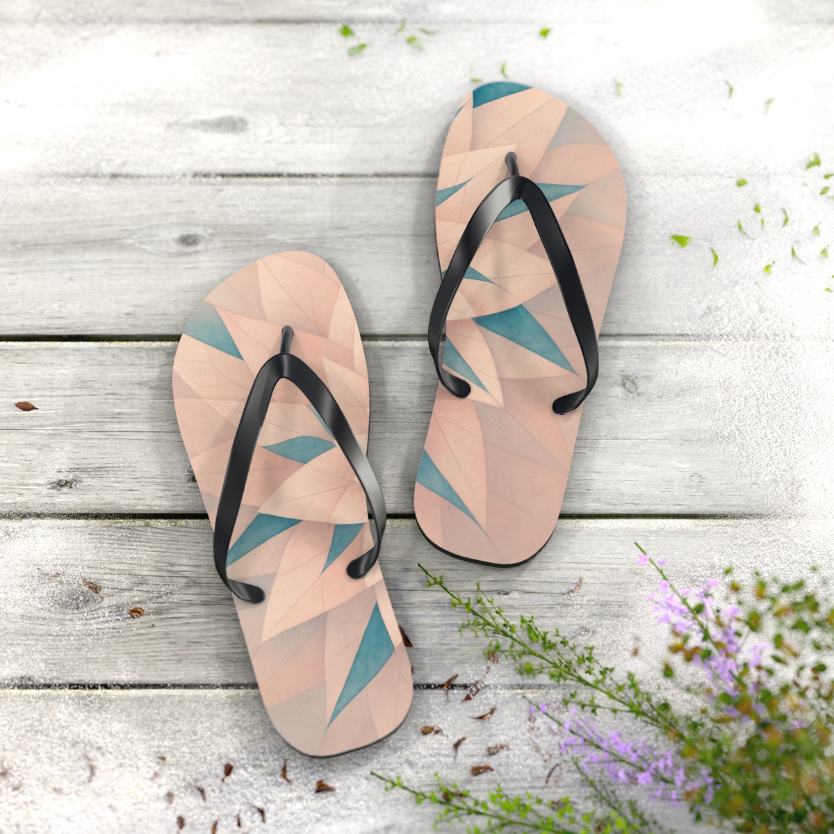 Lotus Prism Fractal trendy printed flip flops