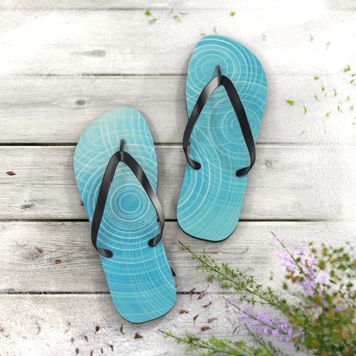 Vortex Ripple Array designer logo flip flops