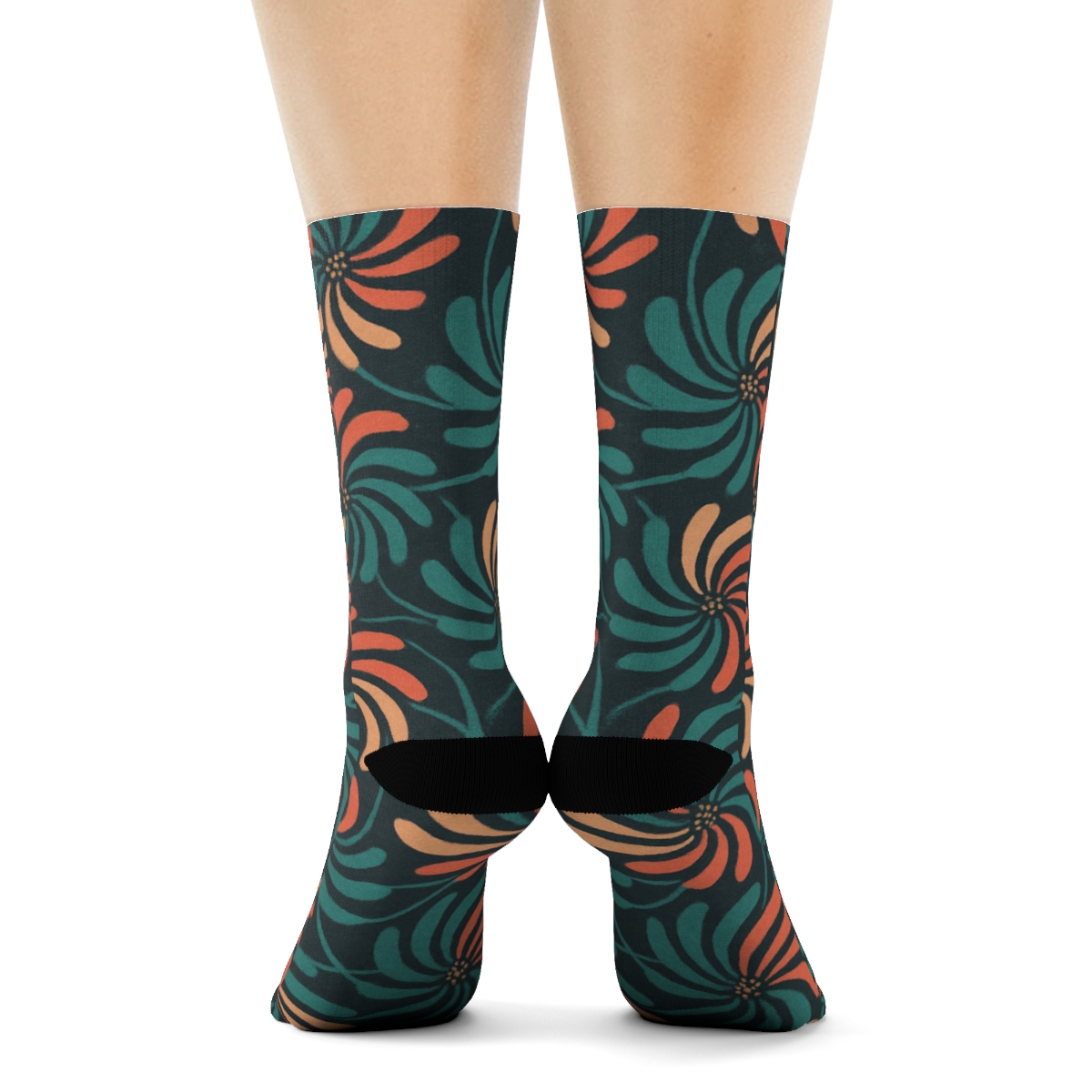 Nebula Spiral Bloom Grid stylish patterned socks